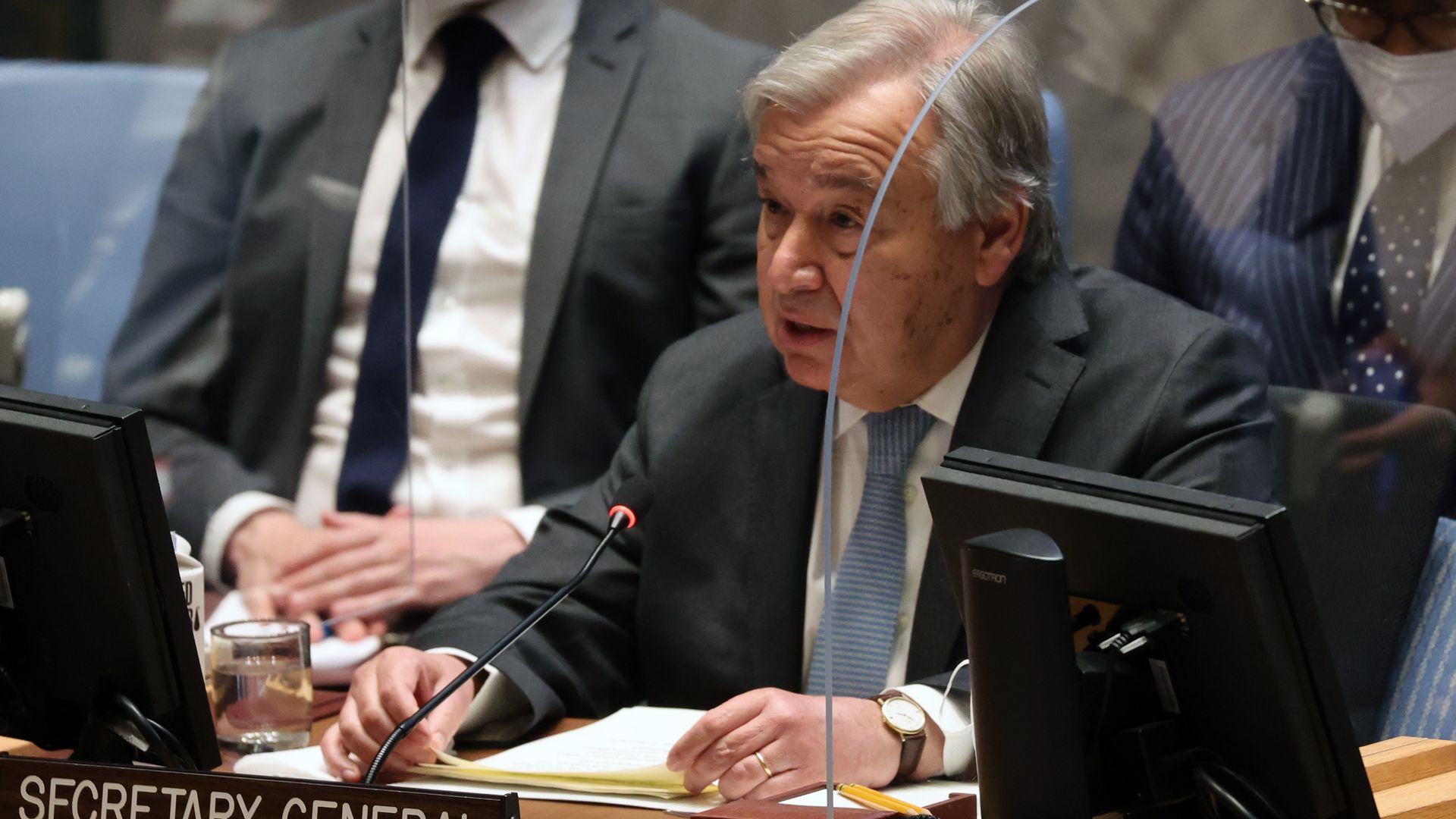 Photo of Antonio Guterres speaking 