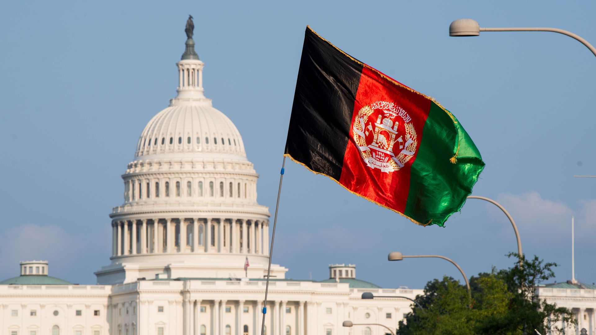 Afghan flag flies in front of U.S. Capitol