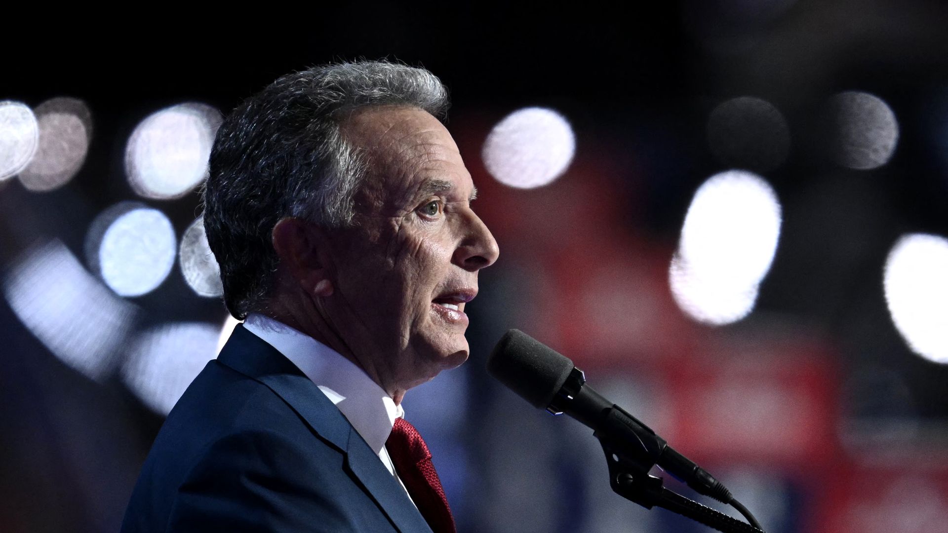 Steve Witkoff speaks during the last day of the 2024 Republican National Convention at the Fiserv Forum in Milwaukee, Wisconsin, on July 18, 2024. 