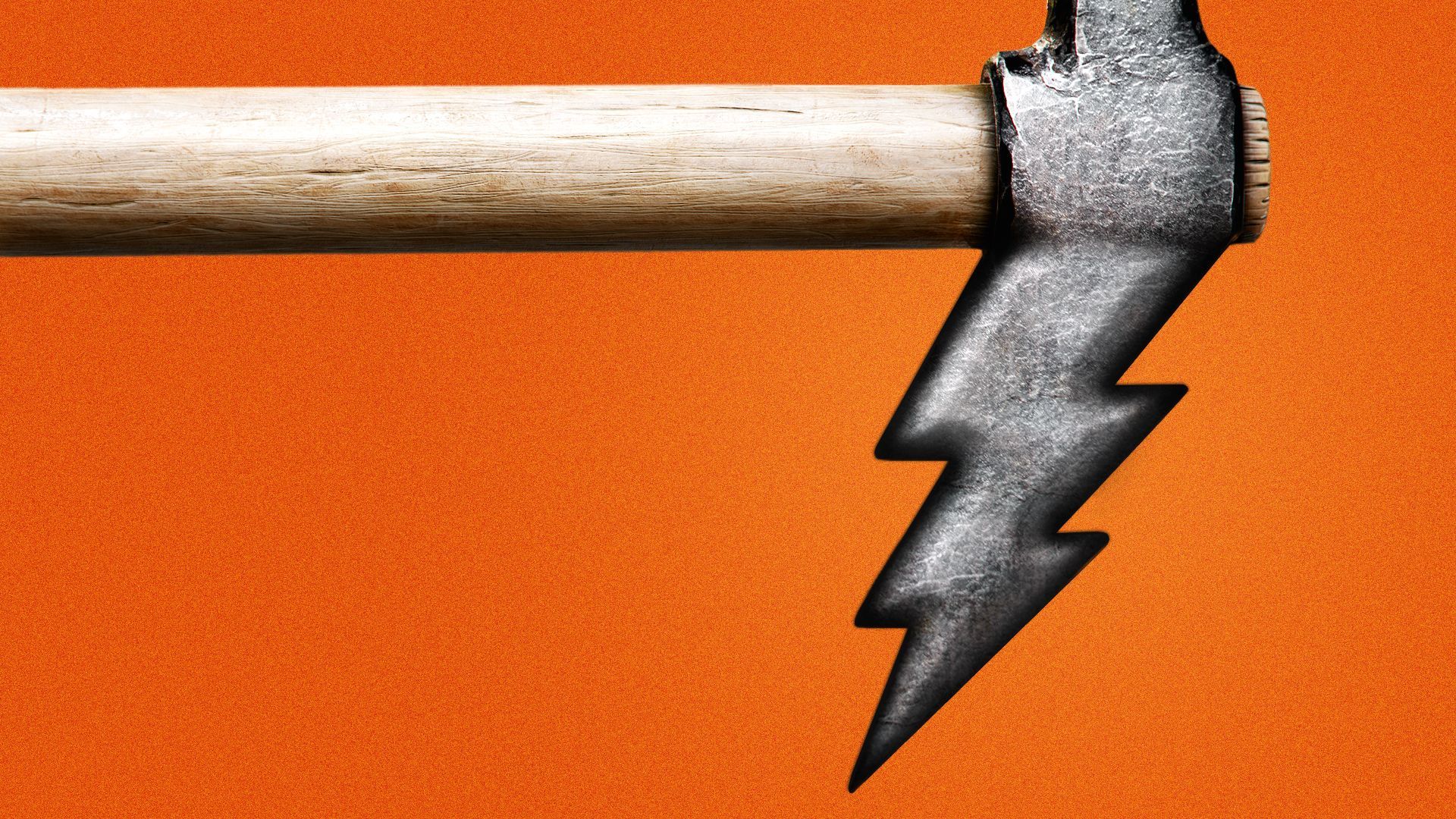 an illustration of a pick axe with one of the pick ends shaped like a lightning bolt