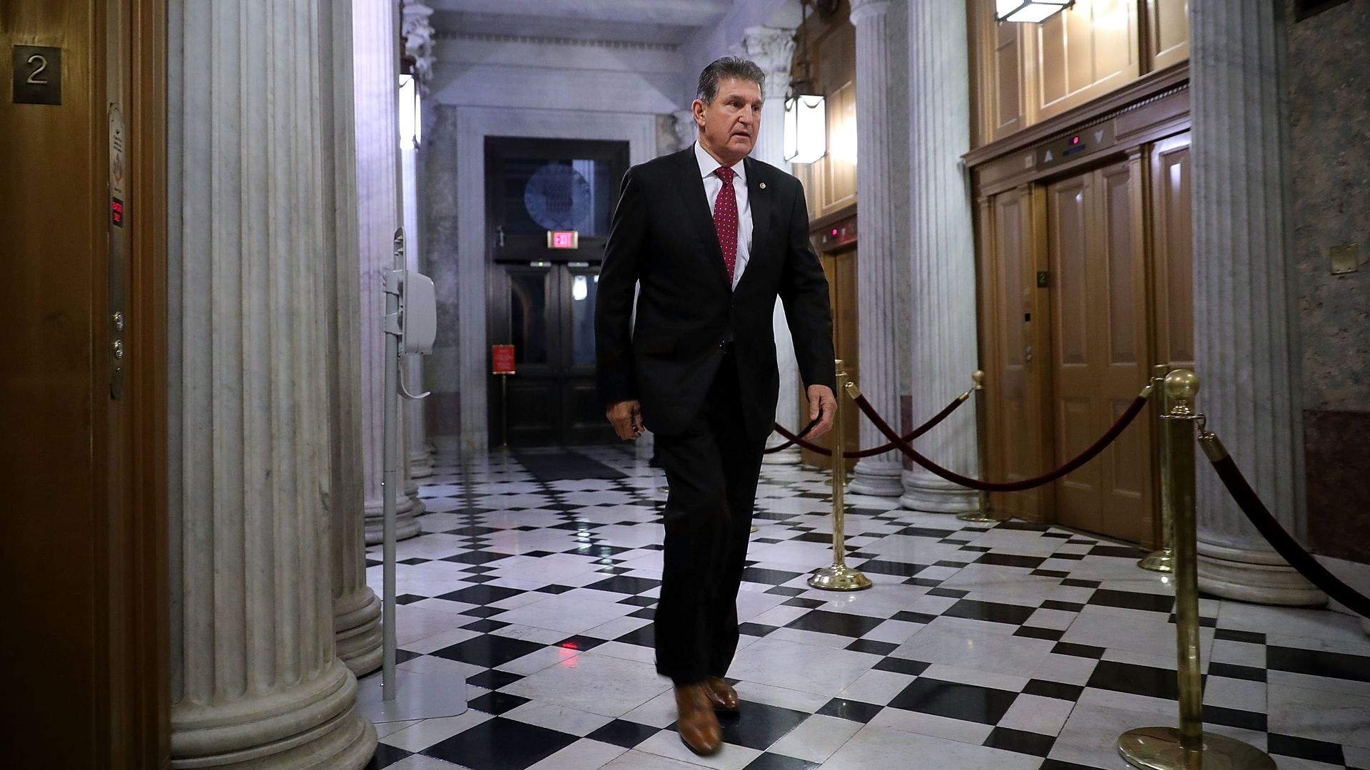 Sen. Joe Manchin (D-WV) arrives at the U.S. Capitol for early morning votes