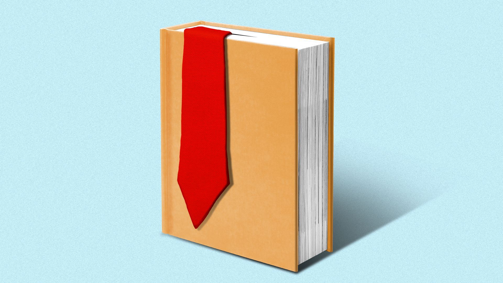 Illustration of an orange book with a red tie bookmark
