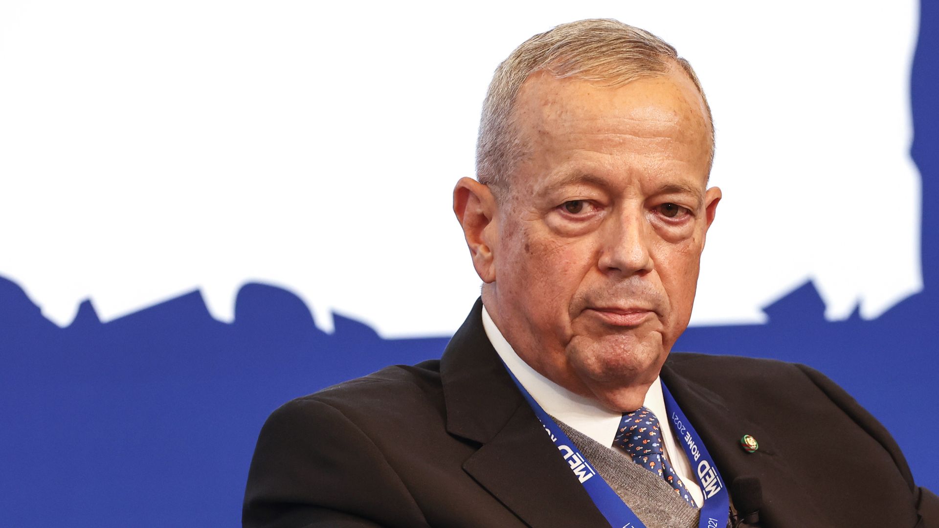 Brookings Institution president John Allen attending a forum in Rome in December 2021.