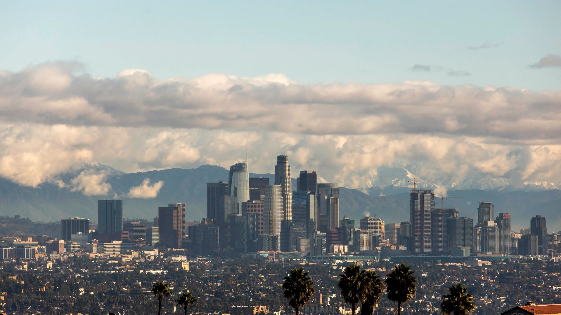 A view of the downtown Los Angeles