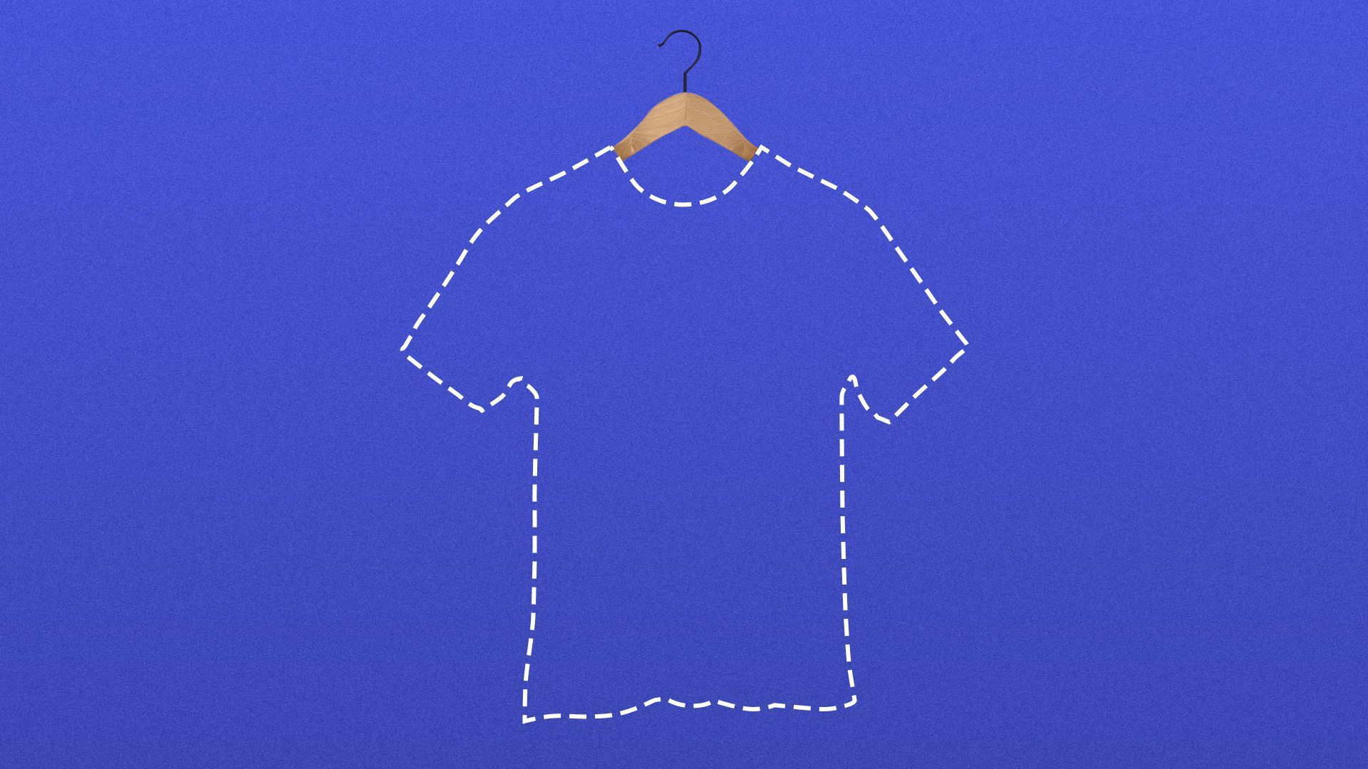 A cutout image of a t-shirt against a blue screen, signifying a virtual dressing room.