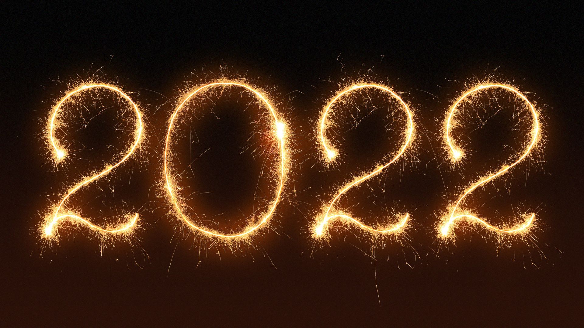 Illustration of the year "2022" written in sparklers