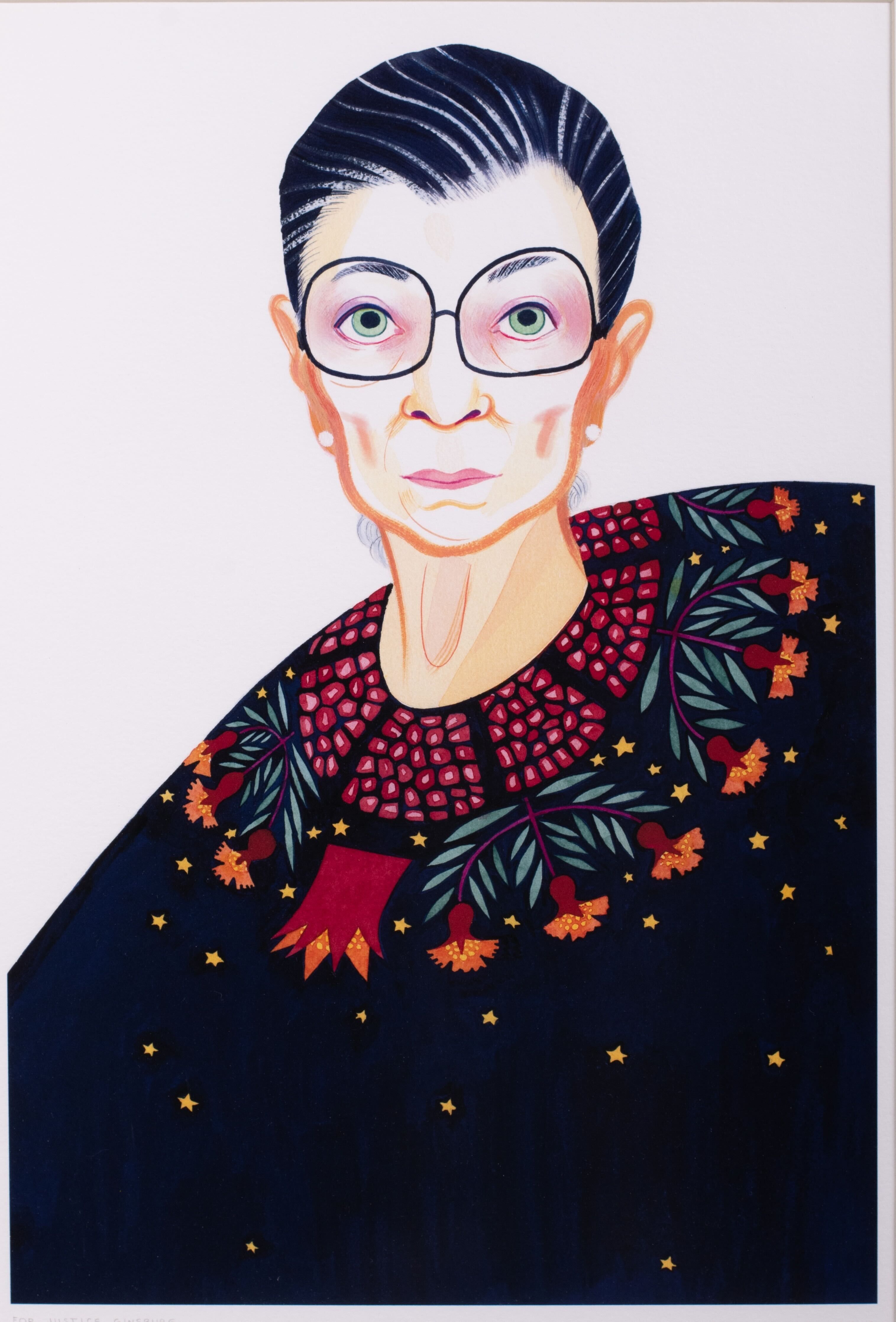 RBG by artist Eleanor Davis, kept in the justice's court chambers. 