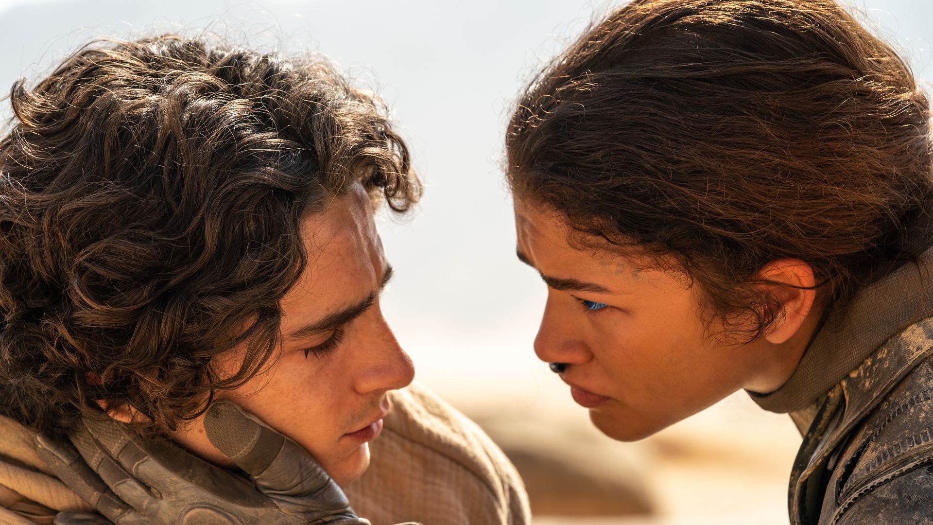 TIMOTHÉE CHALAMET as Paul Atreides and ZENDAYA as Chani in Warner Bros. Pictures and Legendary Pictures' action adventure "DUNE: PART TWO," a Warner Bros. Pictures release.