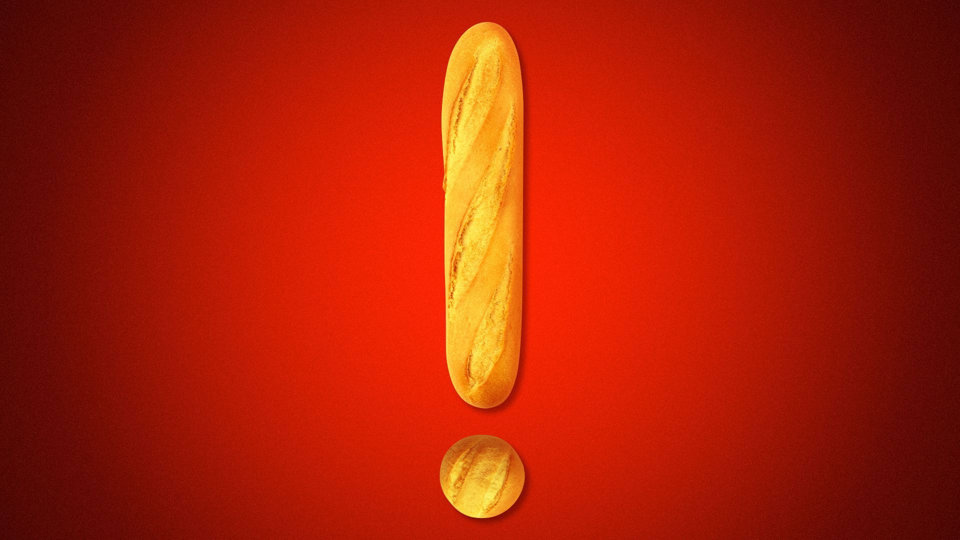 exclamation mark made of bread