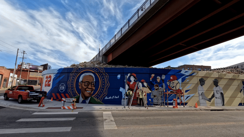 Time lapse of the mural creation. 