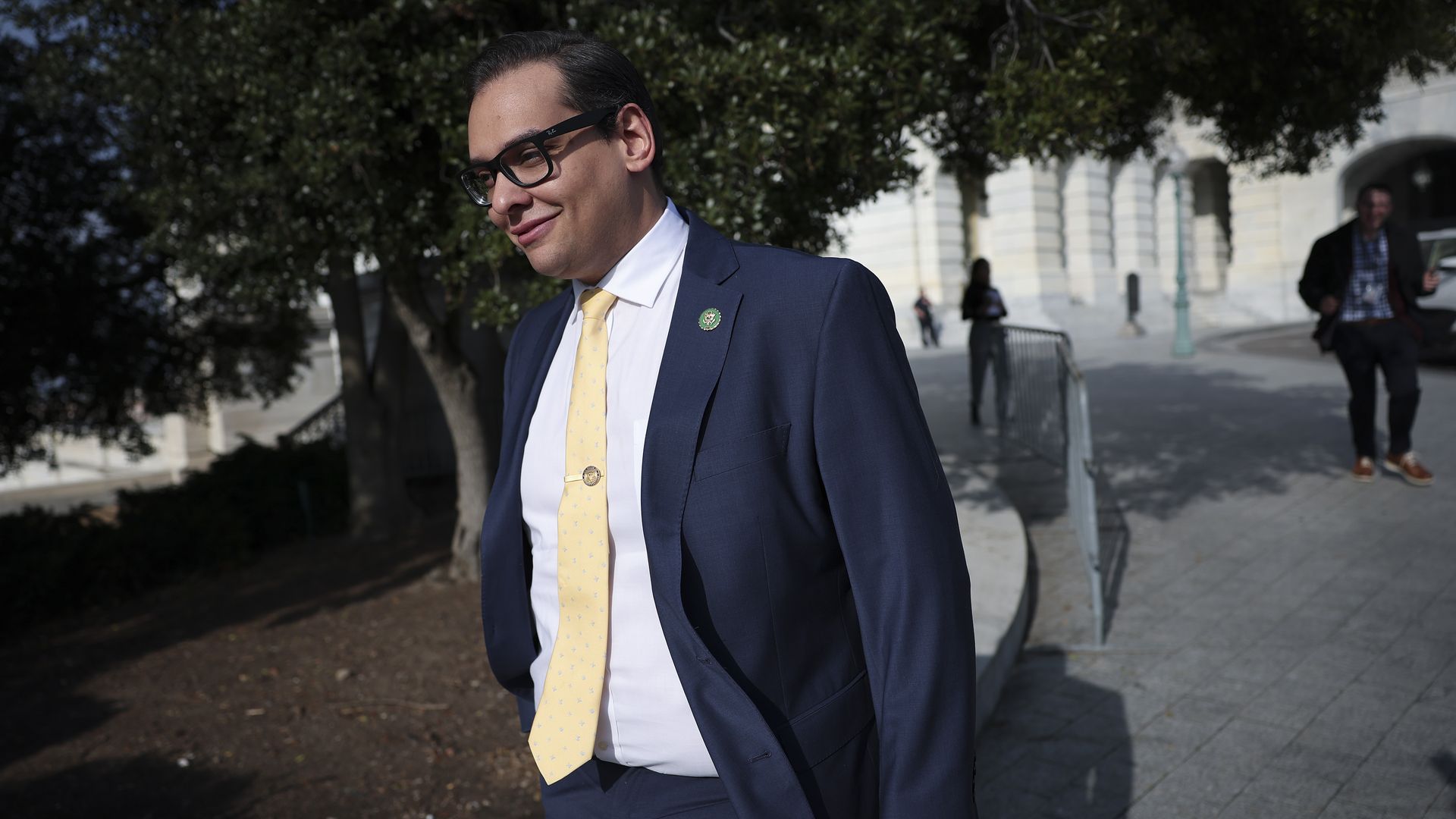  Rep. George Santos (R-NY) leaves the U.S. Capitol on January 12, 2023 in Washington, DC.