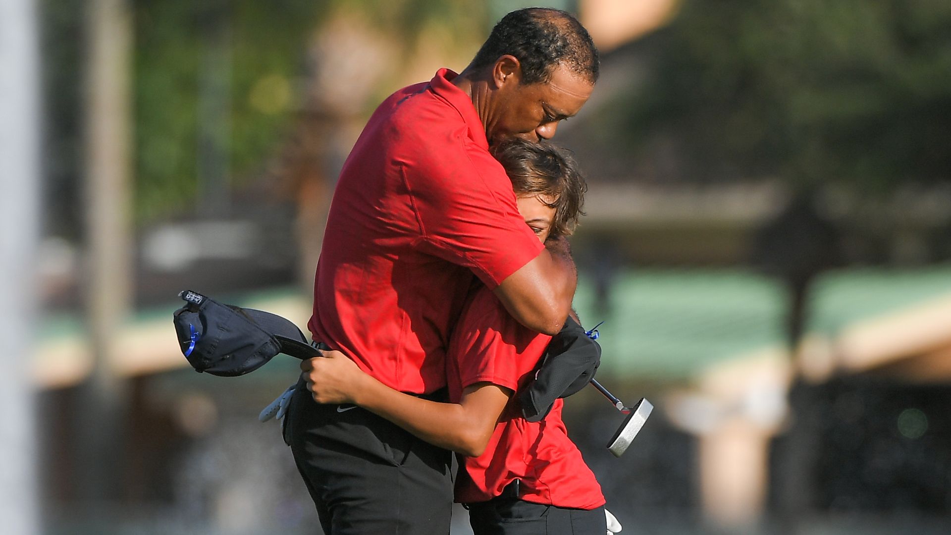 Tiger Woods and his son, Charlie, at the PNC Championship.