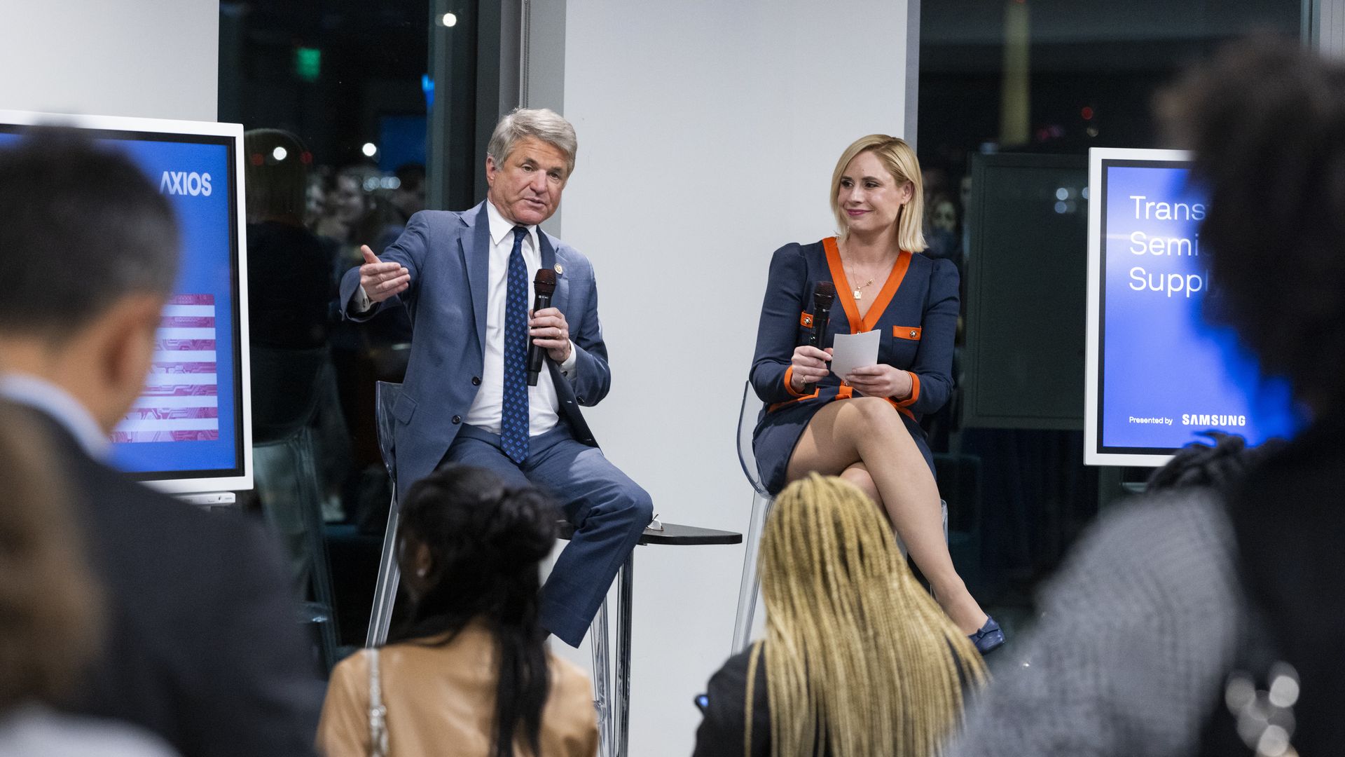 Rep. Michael McCaul and Axios Capitol Hill reporter Juliegrace Brufke at the reception.