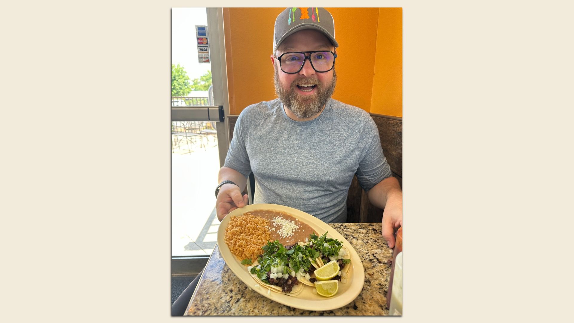 photo of The Hive chef with tacos