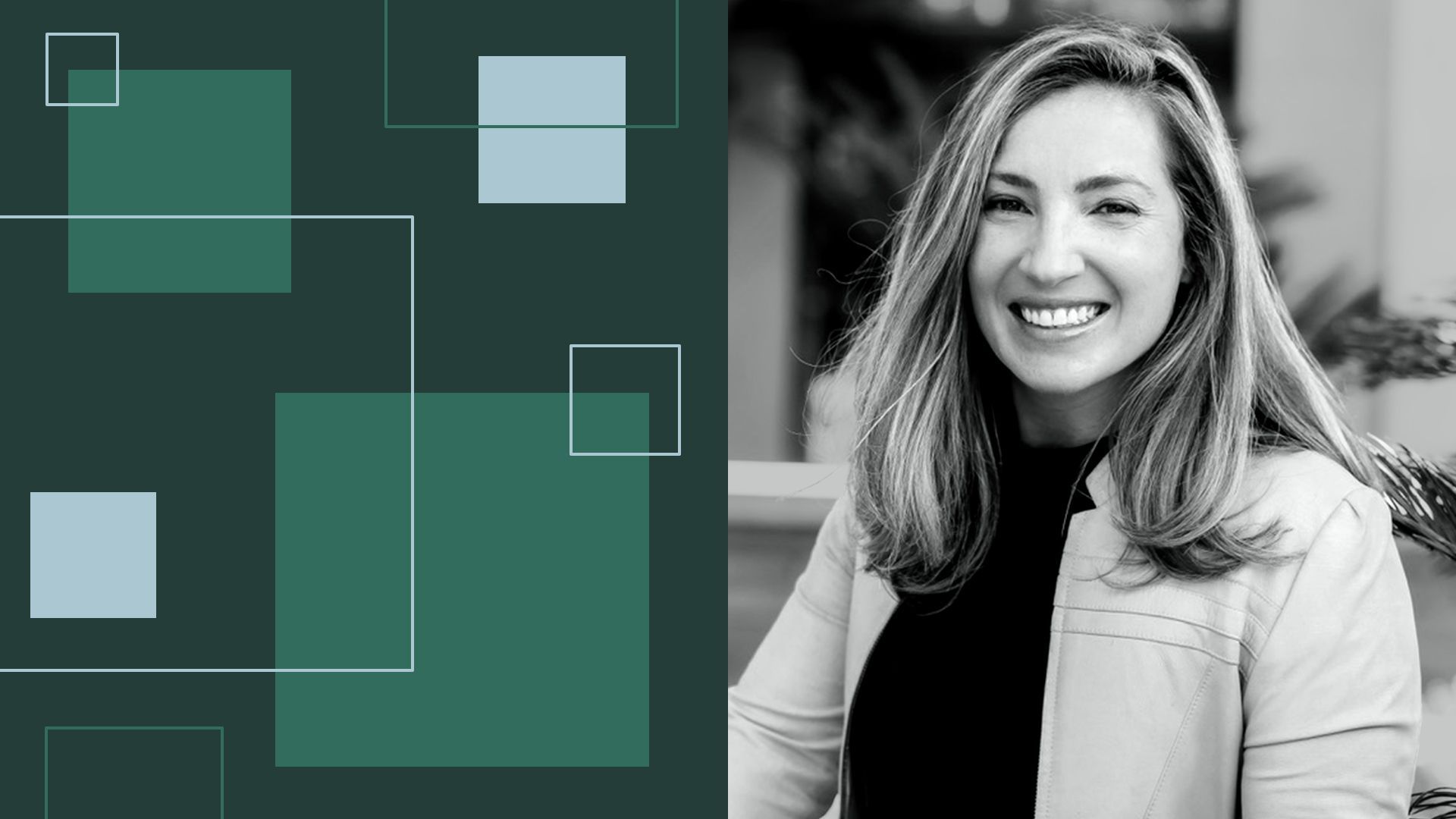 a photo illustration of Lauri Moore of Bessemer Venture Partners surrounded by colorful squares