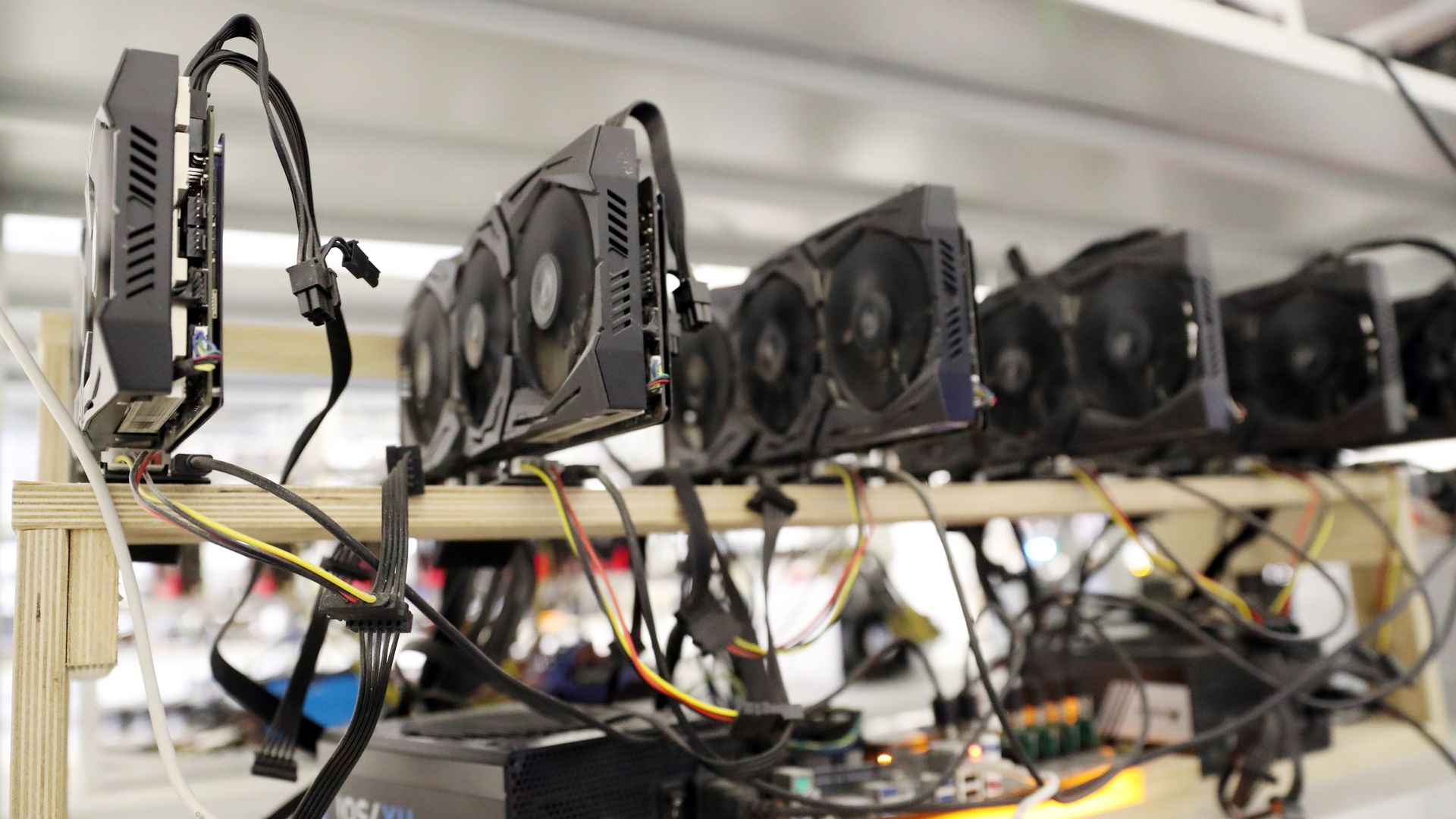 Hardware at the SberBit cryptocurrency mining equipment facility. Vyacheslav Prokofyev/TASS 