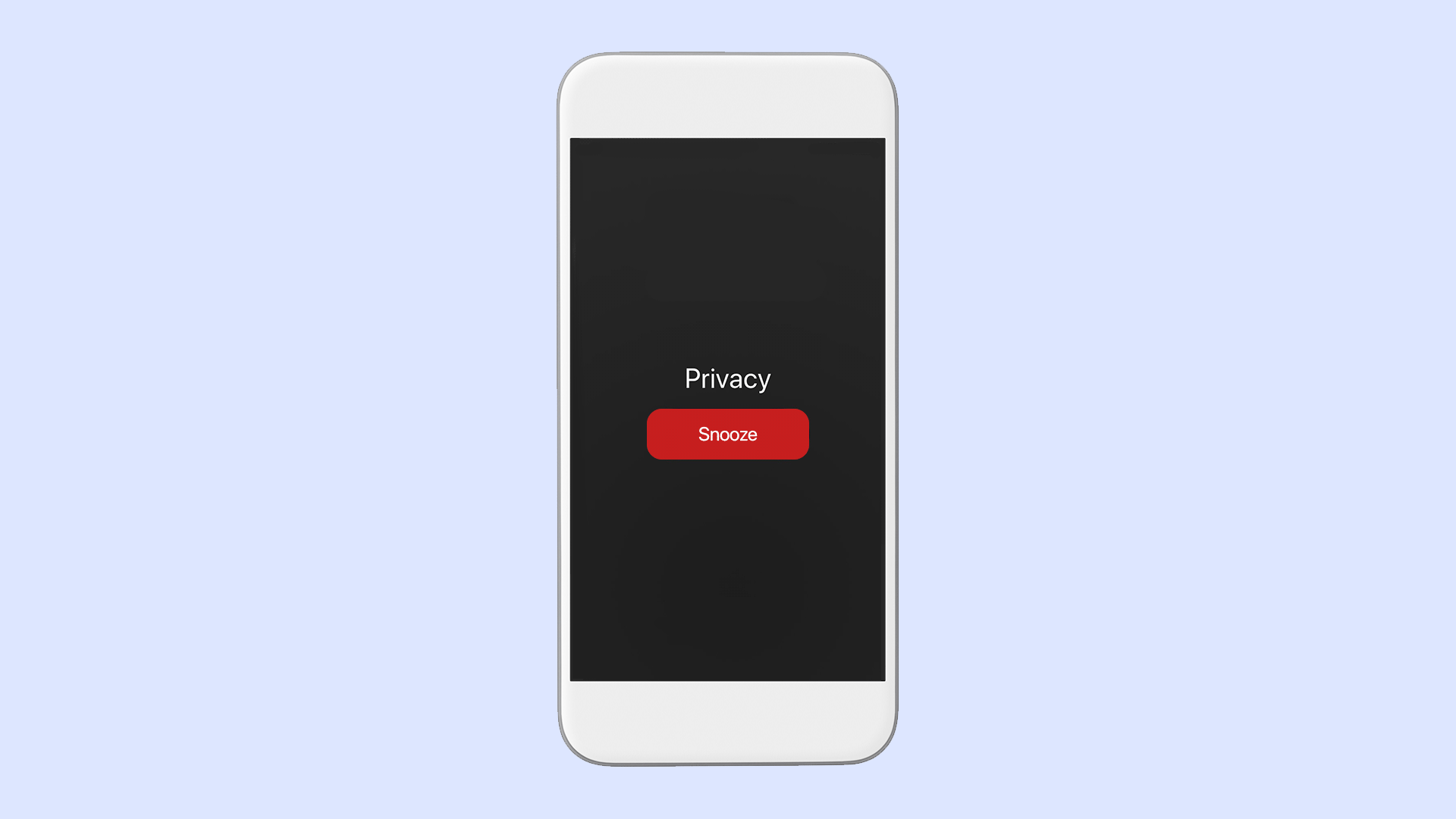 Illustration of Privacy alarm being snoozed on a phone