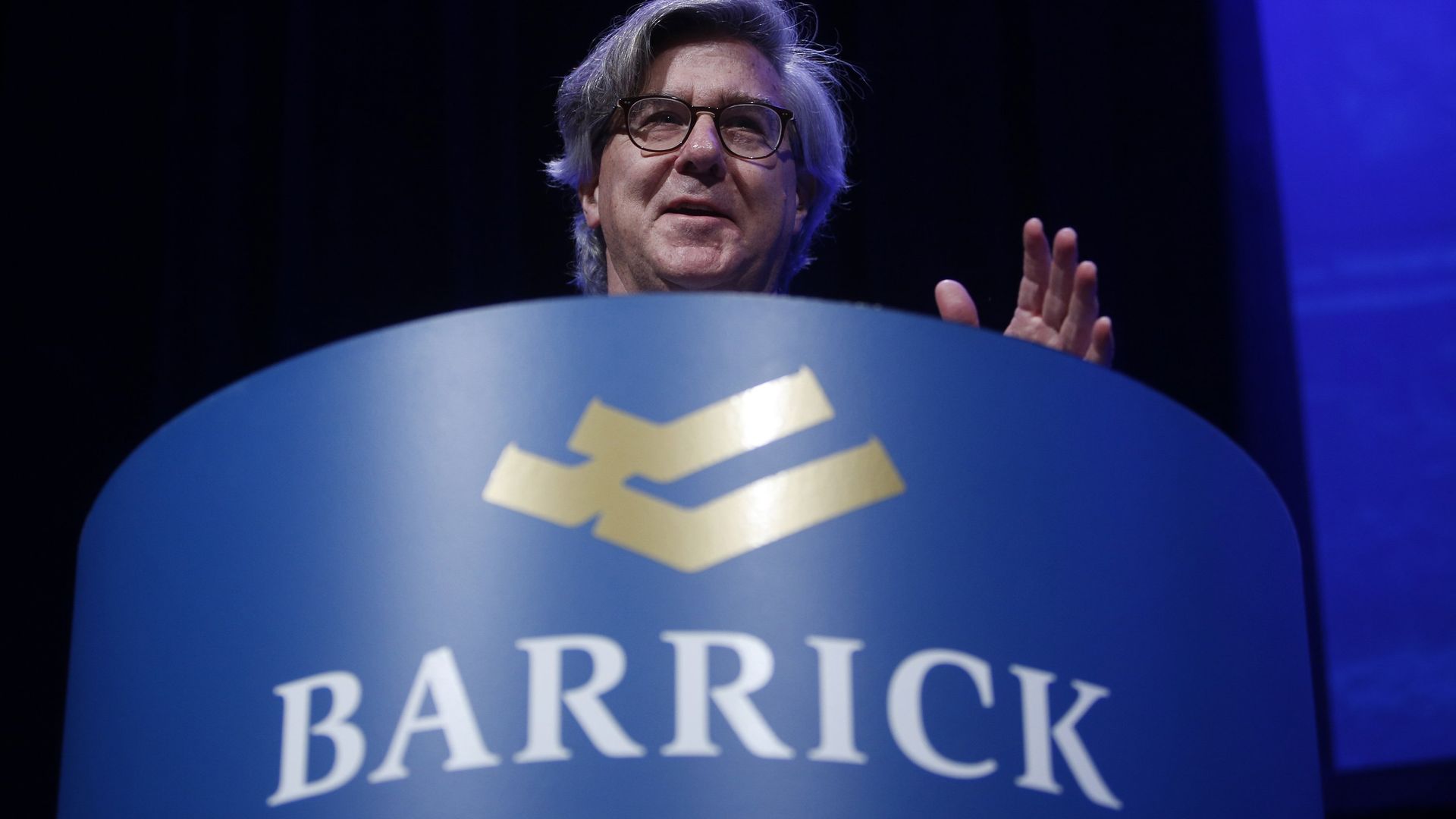 Barrick Gold Chariman John Thornton speaks during the Barrick Gold's Annual General Meeting at the Metro Toronto Convention Centre. 
