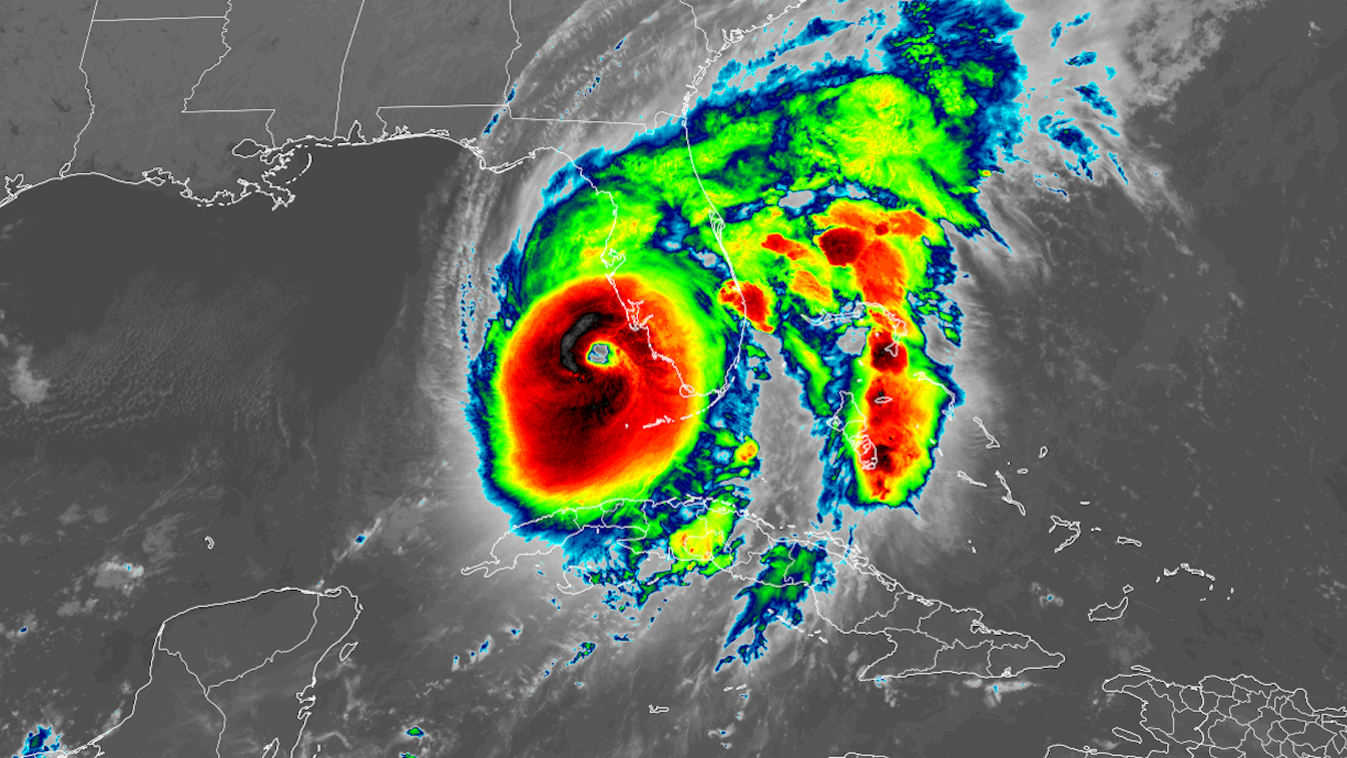 An intensifying Hurricane Ian nears the Florida coast on Sept. 28