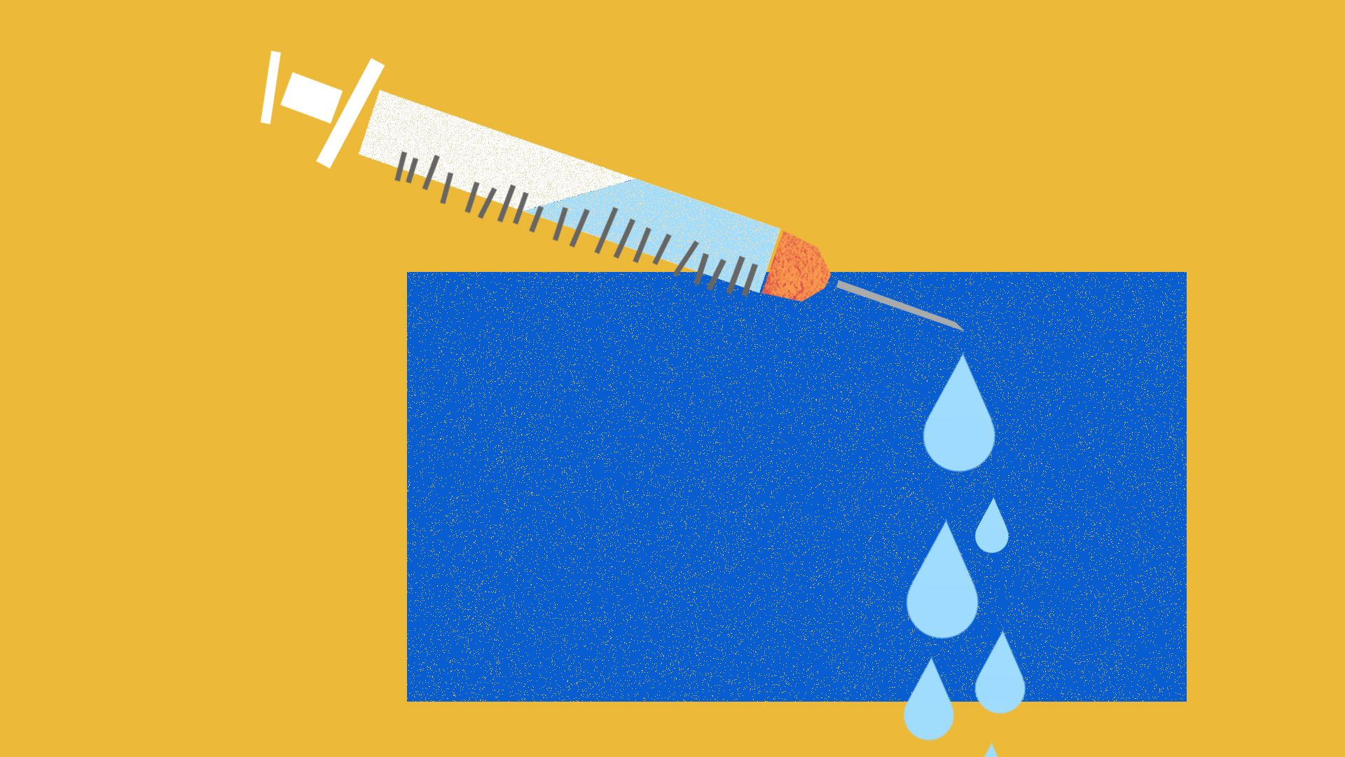 Illustration of syringe with tears