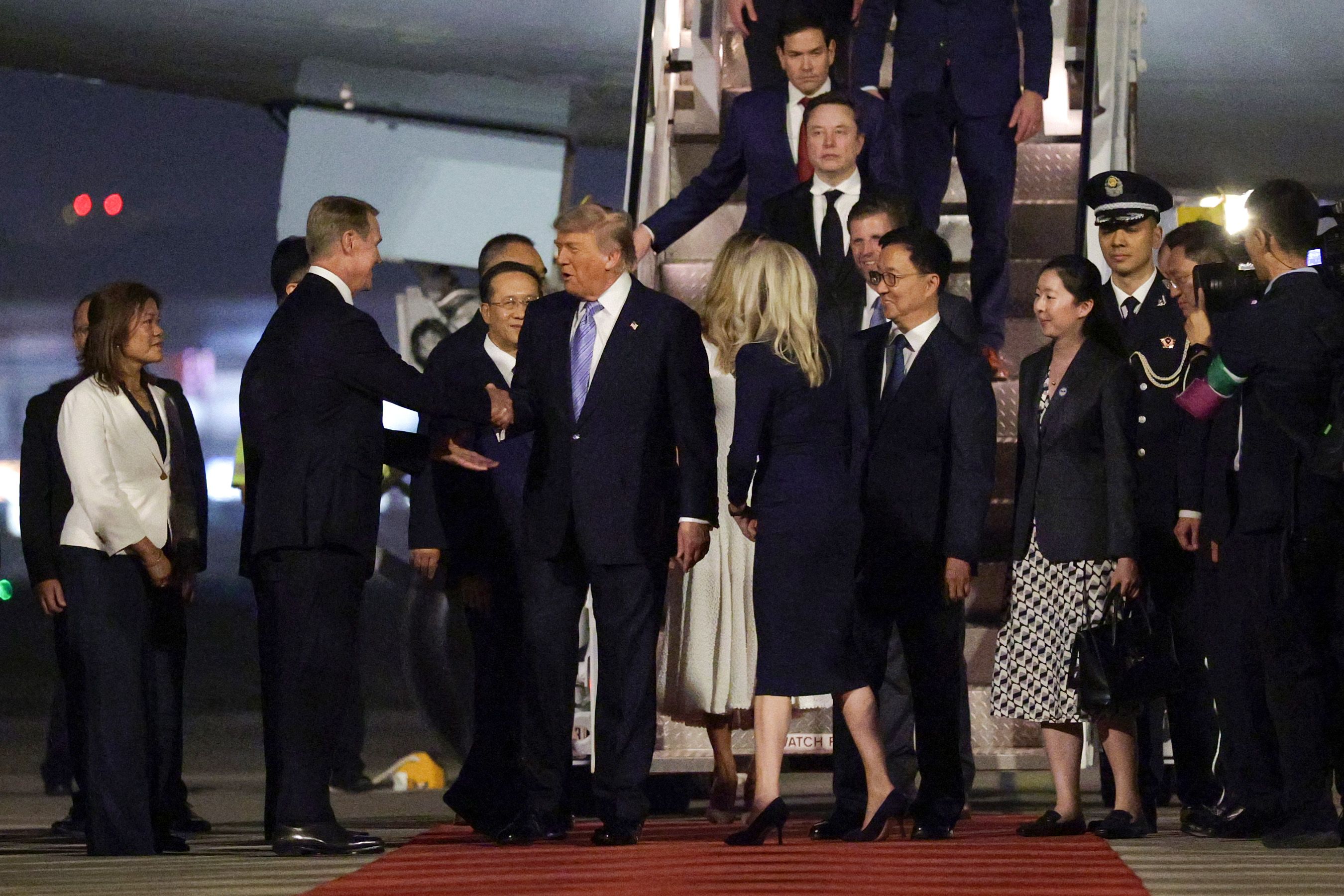 President Trump arrives in Beijing earlier today. Photo: Alex Wong/Getty Images
