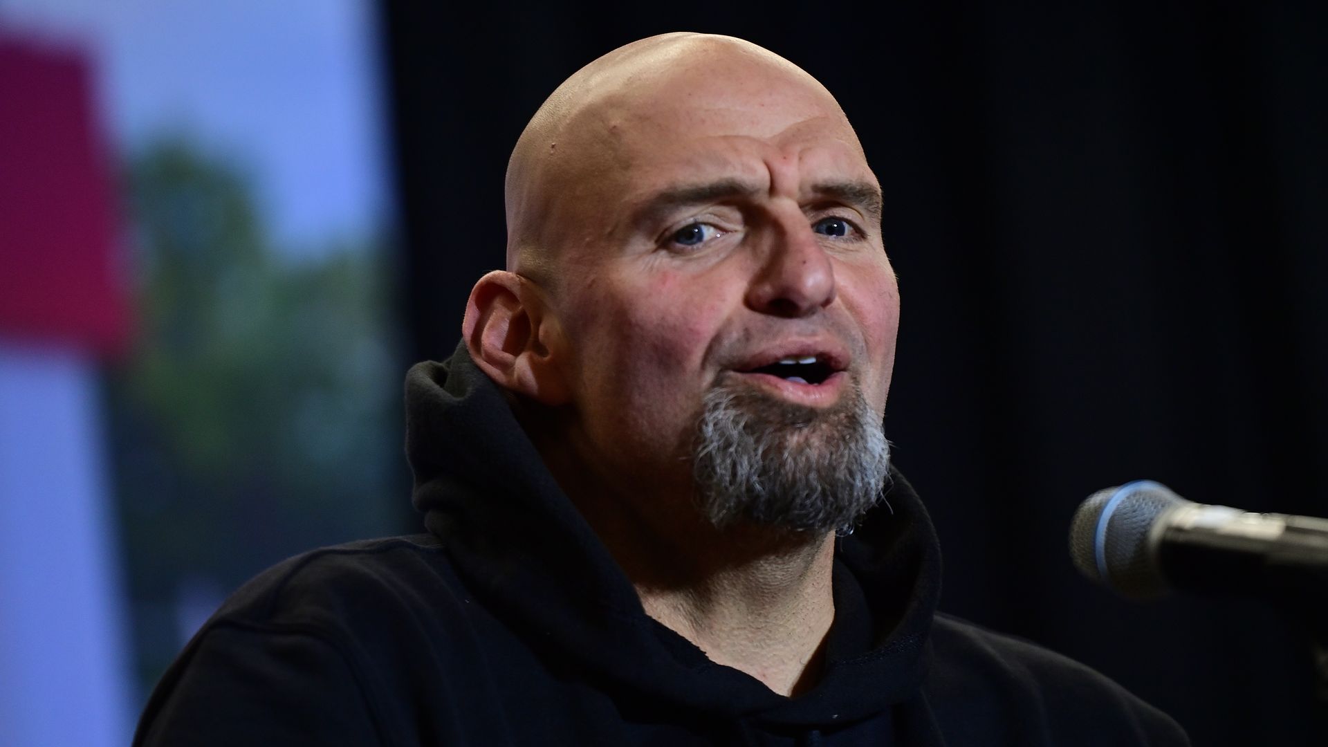 Democratic candidate for U.S. Senate John Fetterman holds a rally at Nether Providence Elementary School on October 15, 2022 in Wallingford, Pennsylvania.