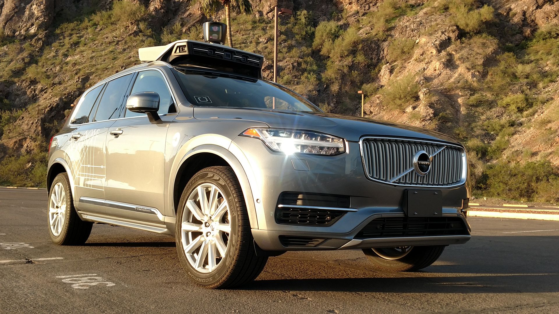 An Uber self-driving Volvo