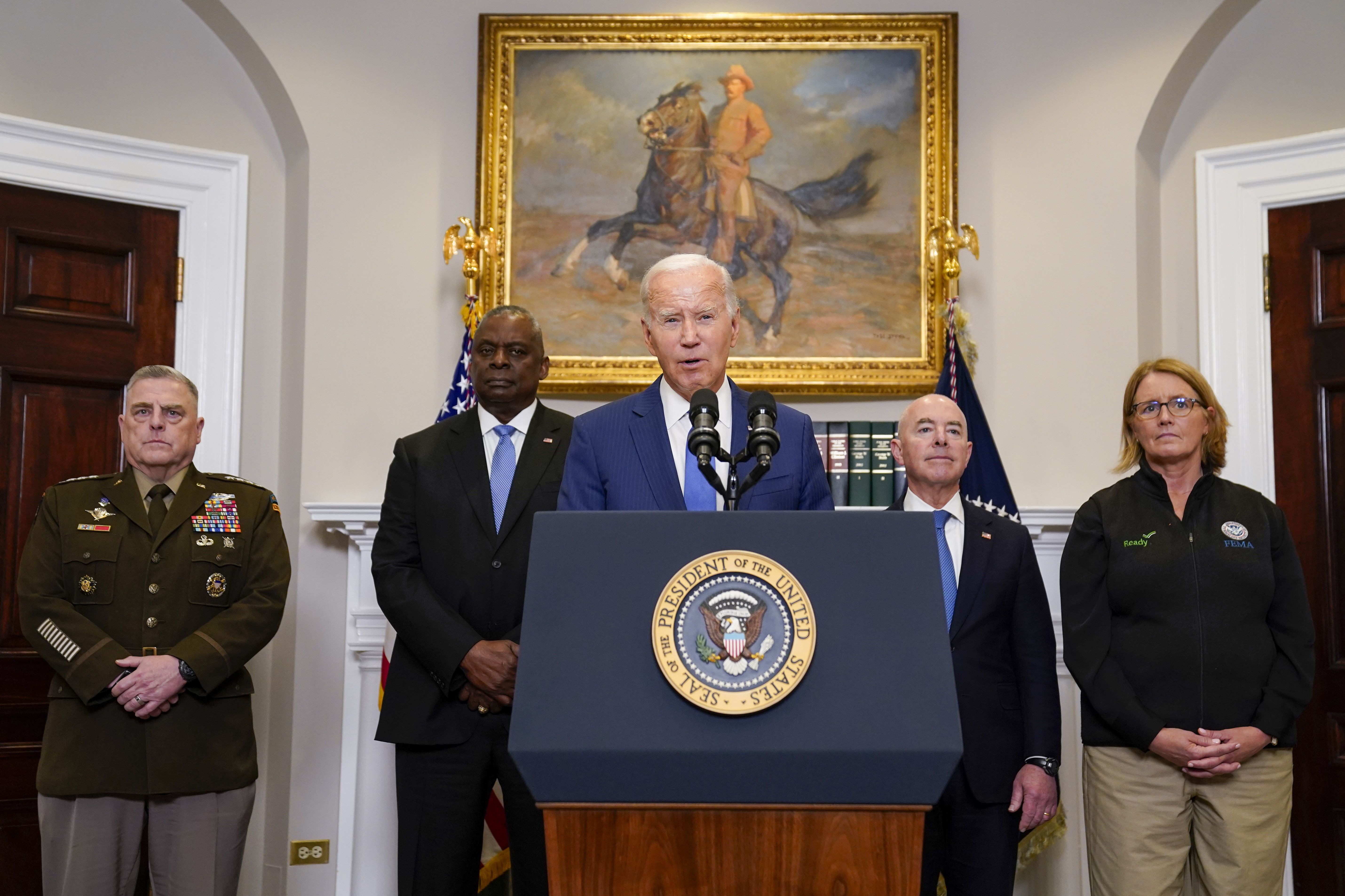 President Biden delivers remarks on recovery efforts for the Maui wildfires and the response to Hurricane Idalia.