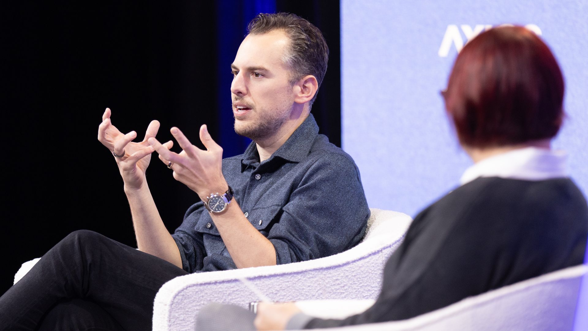 Anthropic chief product officer Mike Krieger on stage at Axios' AI+ Summit