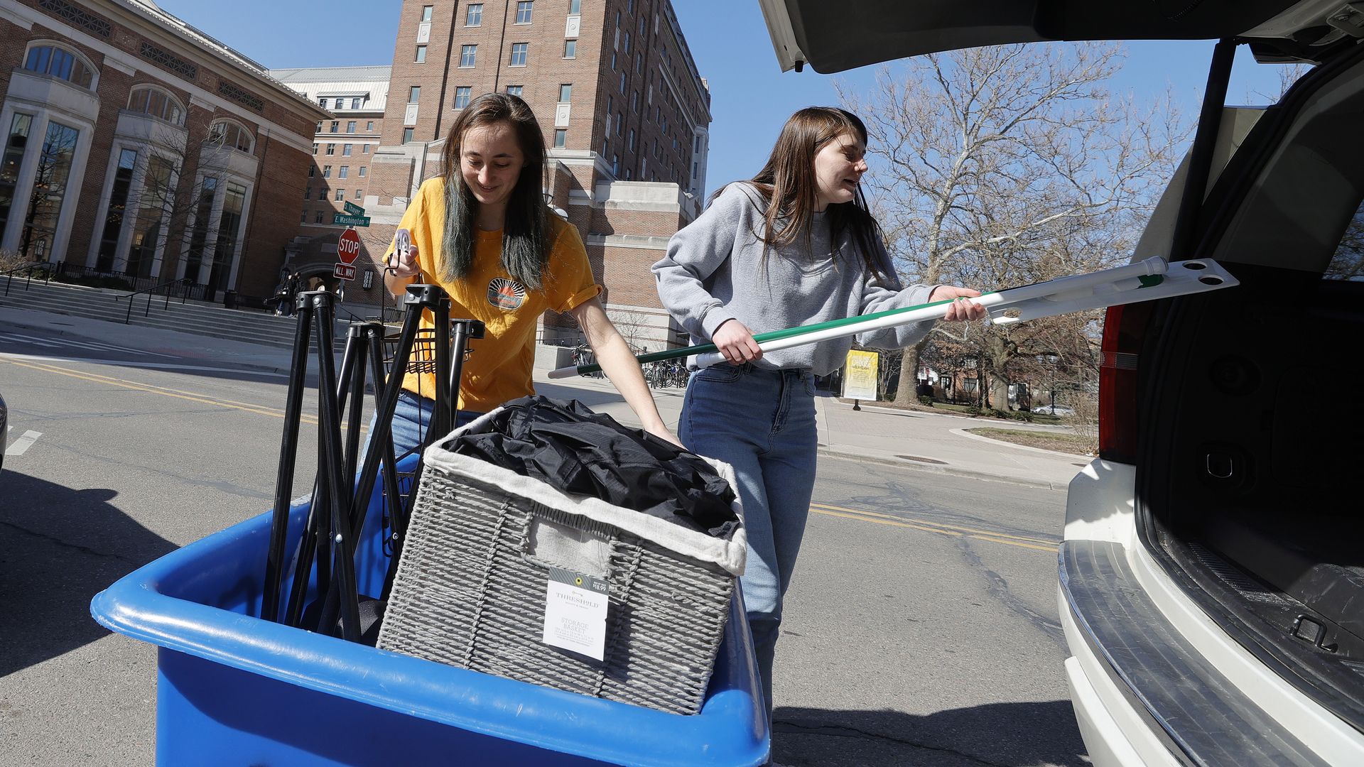 Students from University of Michigan were told to leave campus in March. Photo: Gregory Shamus/Getty Images