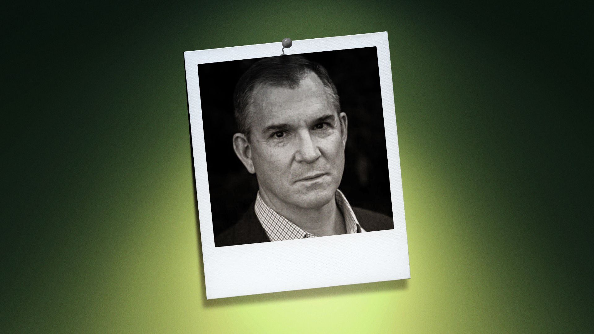Photo illustration of Frank Bruni in a polaroid photo.