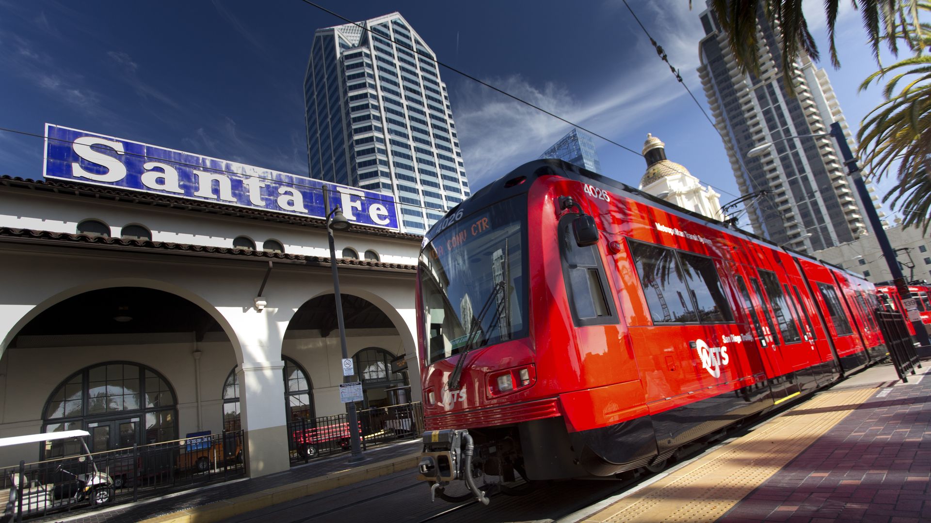 A Trolley at the Santa Fe Depot in downtown San Diego