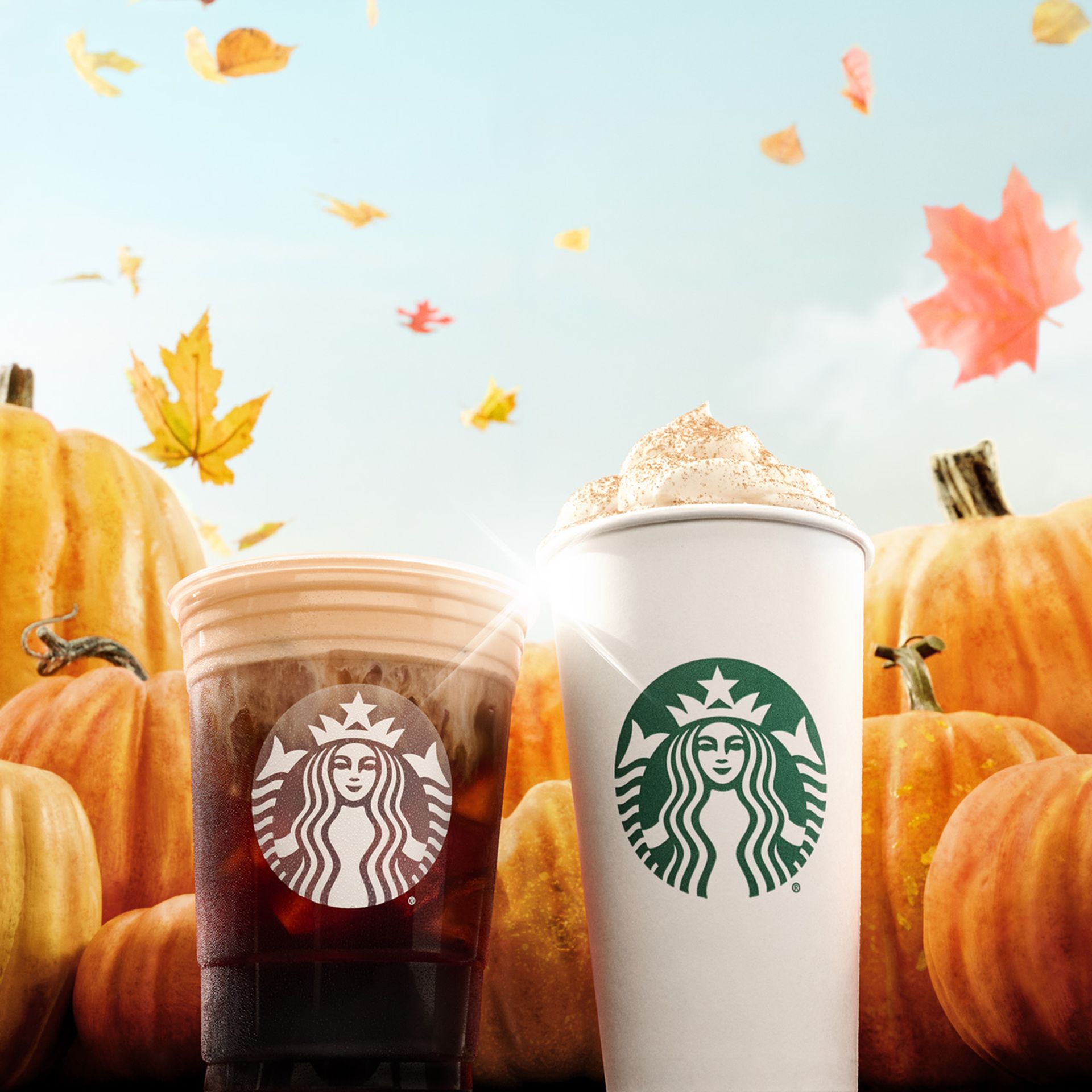 Fall Starbucks Cup Autumn Flowers Lover and Pumpkin Spice Acorns