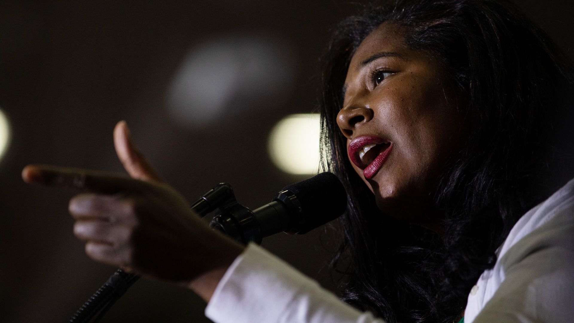 Republican candidate for Secretary of State Kristina Karamo speaks during a Save America rally on October 1, 2022 in Warren, Michigan.