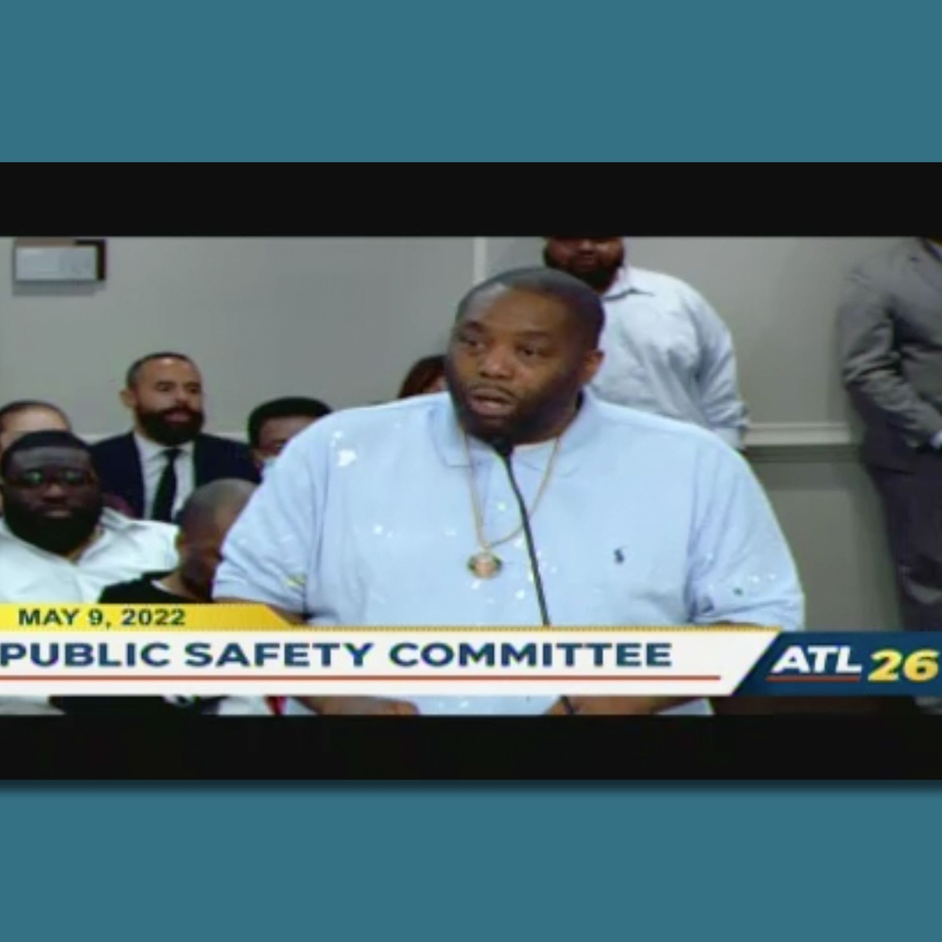 A screenshot of Michael Render, the Atlanta rapper and businessman better known as KIller Mike, speaking at an Atlanta City Council meeting