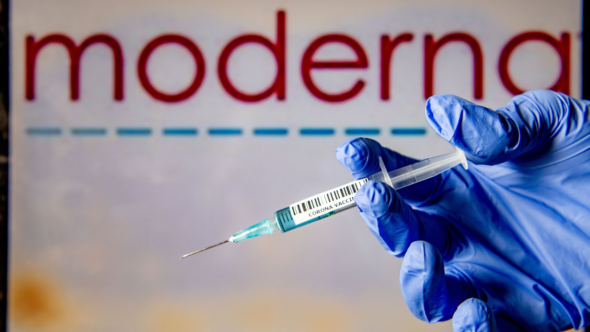 a moderna logo with the vaccine