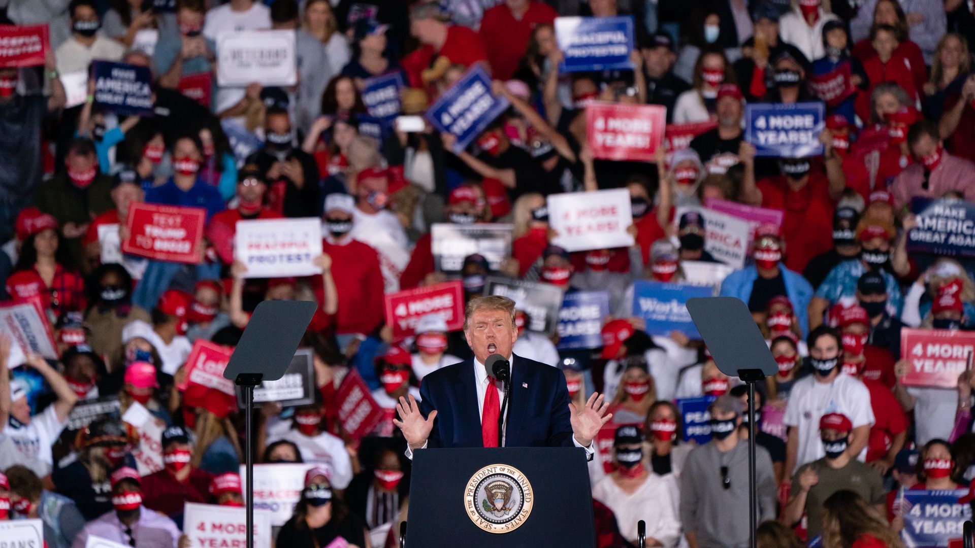 Trump speaking in Macon, Georgia, on Oct. 16.