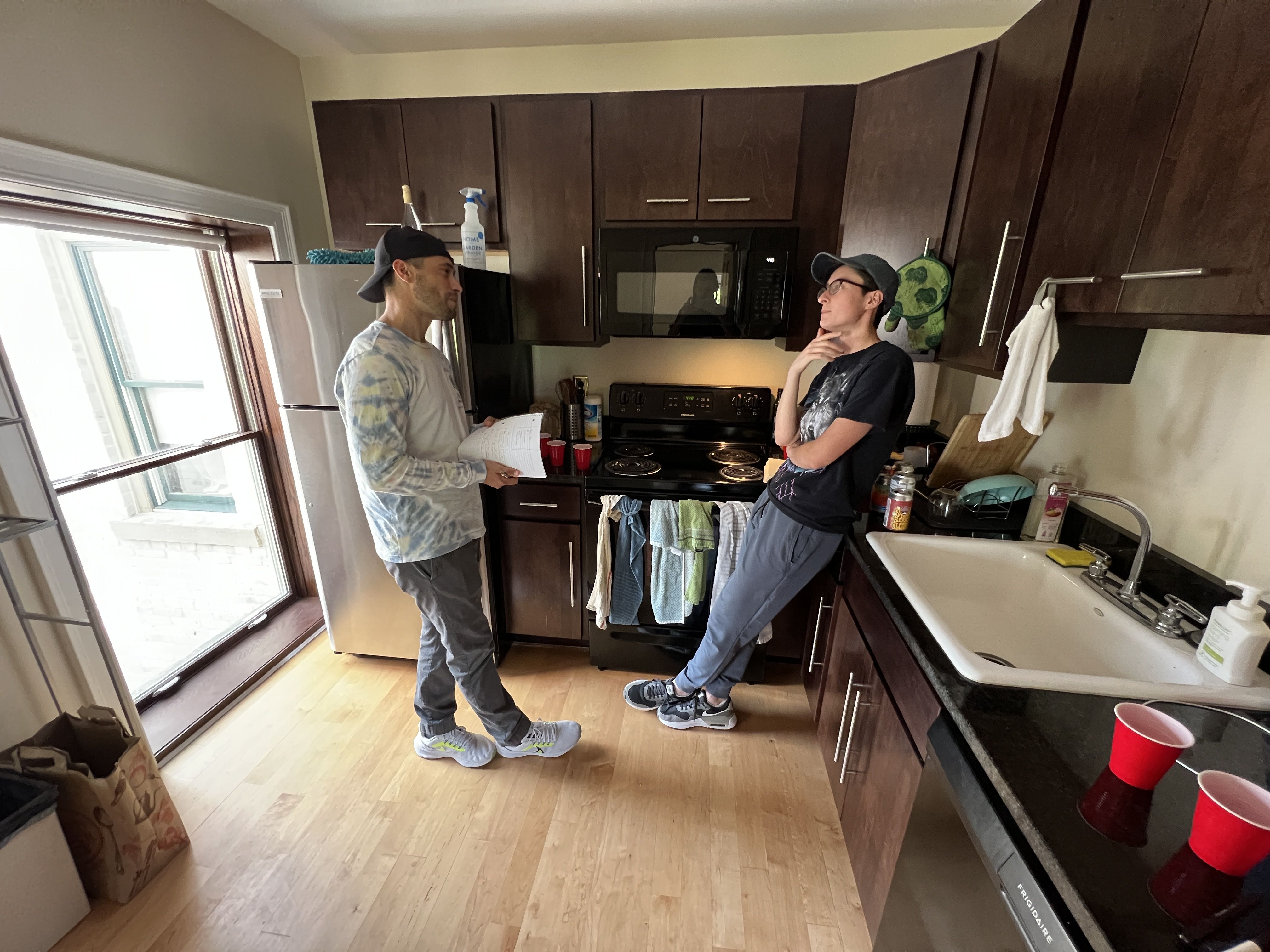 Joe and Annalise discuss the sips they've just taken during the blind taste-test.