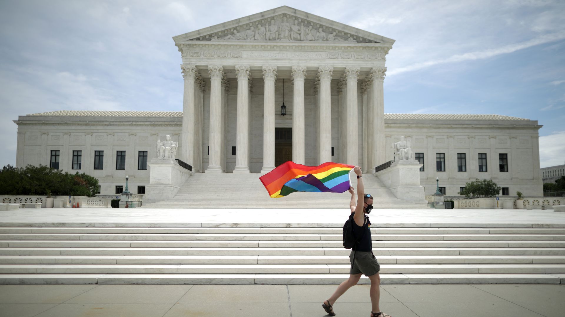 LGBT flag in front of SCOTUS