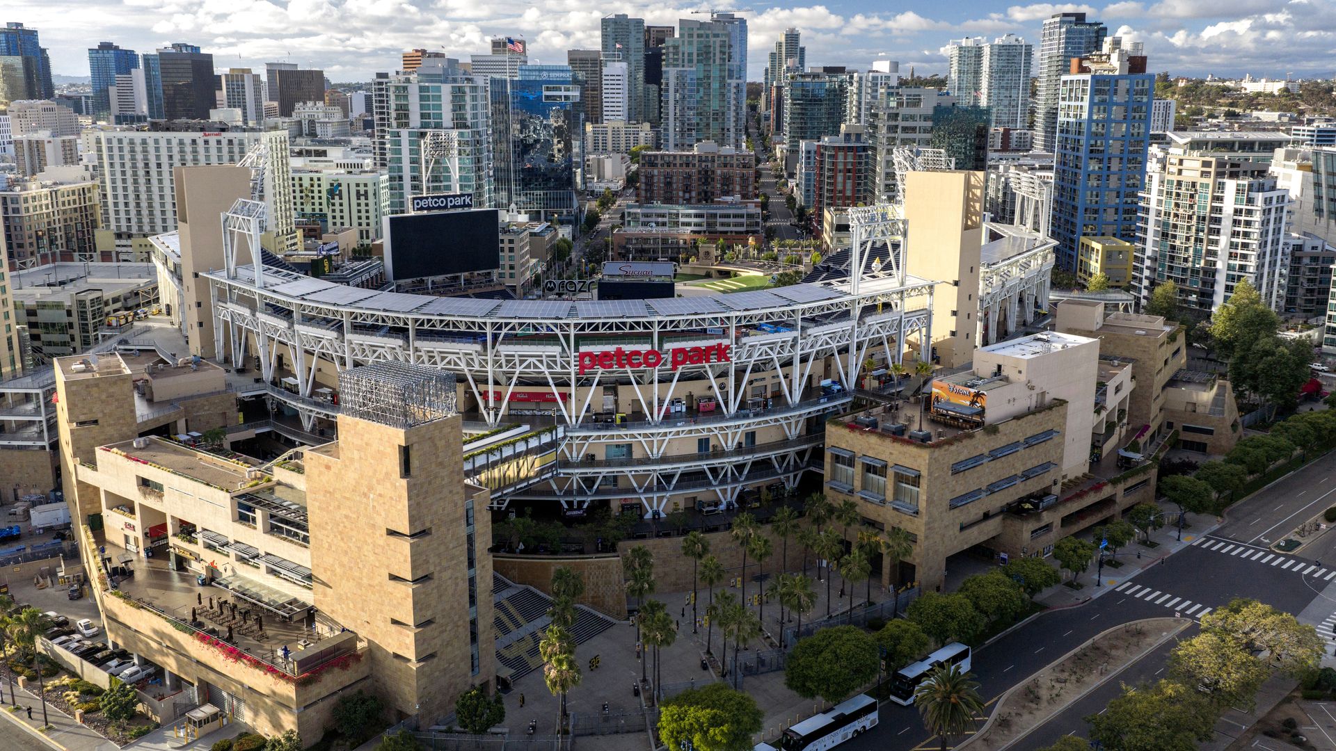 SAN DIEGO, CALIFORNIA - MAY 04: A general view of Petco Park stadium on May 04, 2026 in San Diego, California. (Photo by Sean M. Haffey/Getty Images)