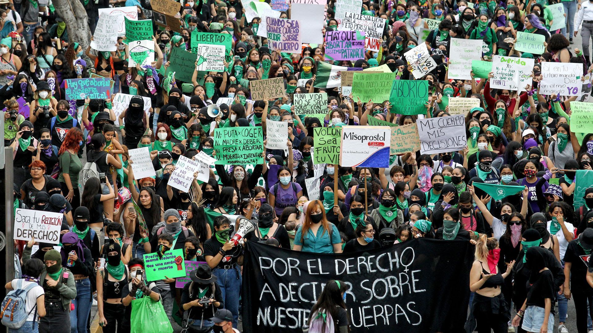 Pro-choice protesters in Mexcio