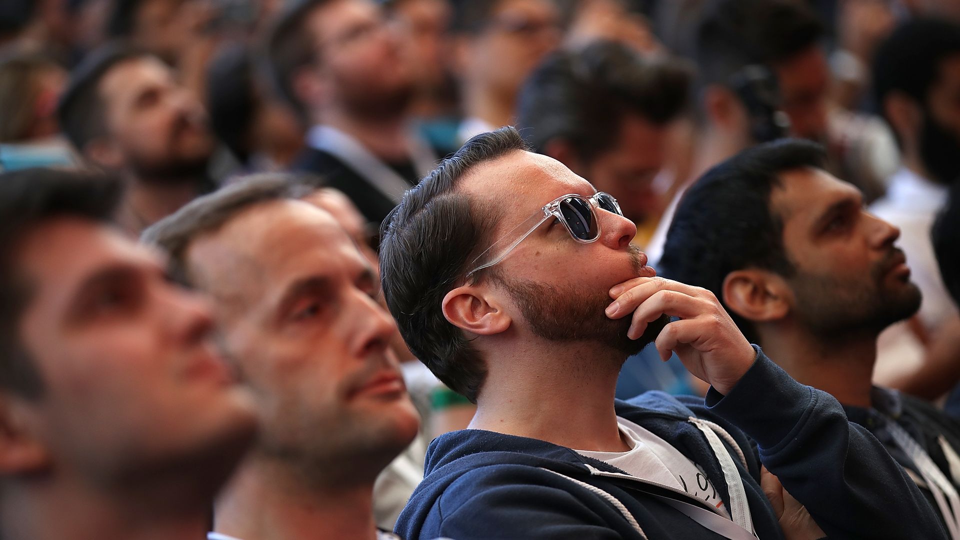 A crowd of people at a Google conference