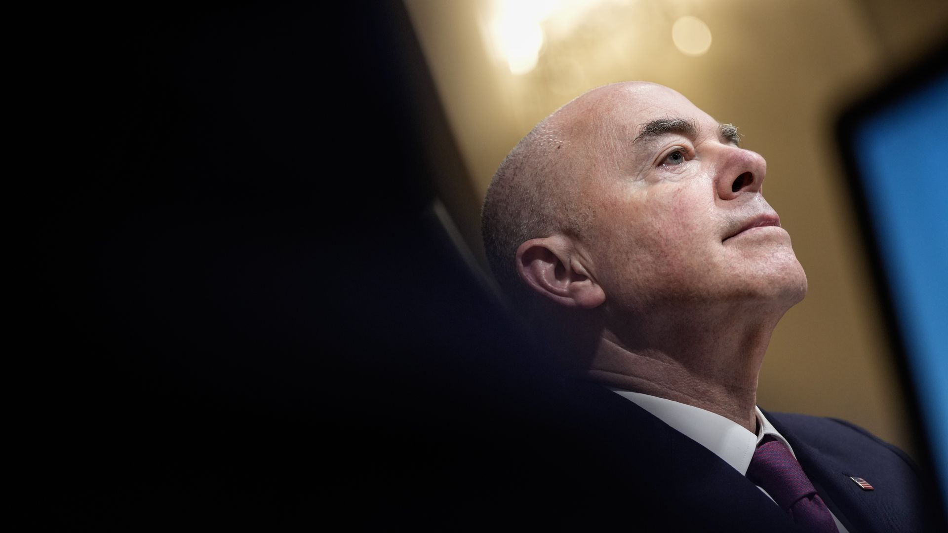 WASHINGTON, DC - NOVEMBER 15: U.S. Secretary of Homeland Security Alejandro Mayorkas testifies during a House Homeland Security Committee hearing on Capitol Hill 