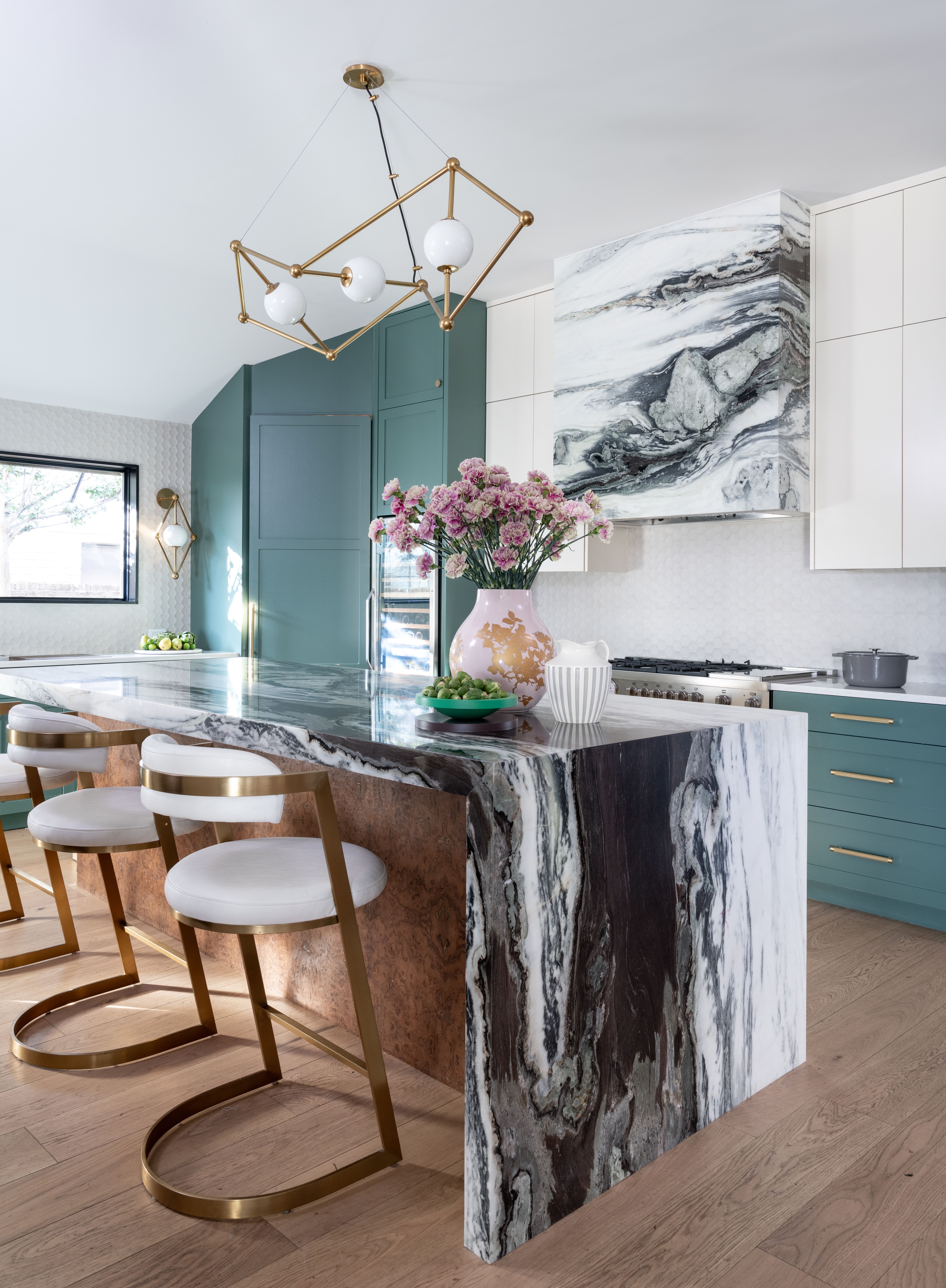 kitchen with tile cabinets