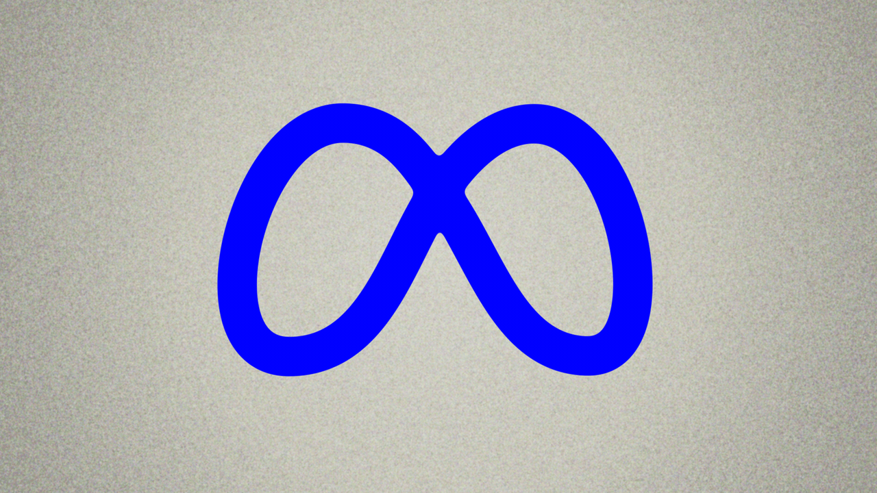 Animated illustration of the Meta logo changing into an eye icon. The eye looks around and blinks before changing back to the Meta logo.