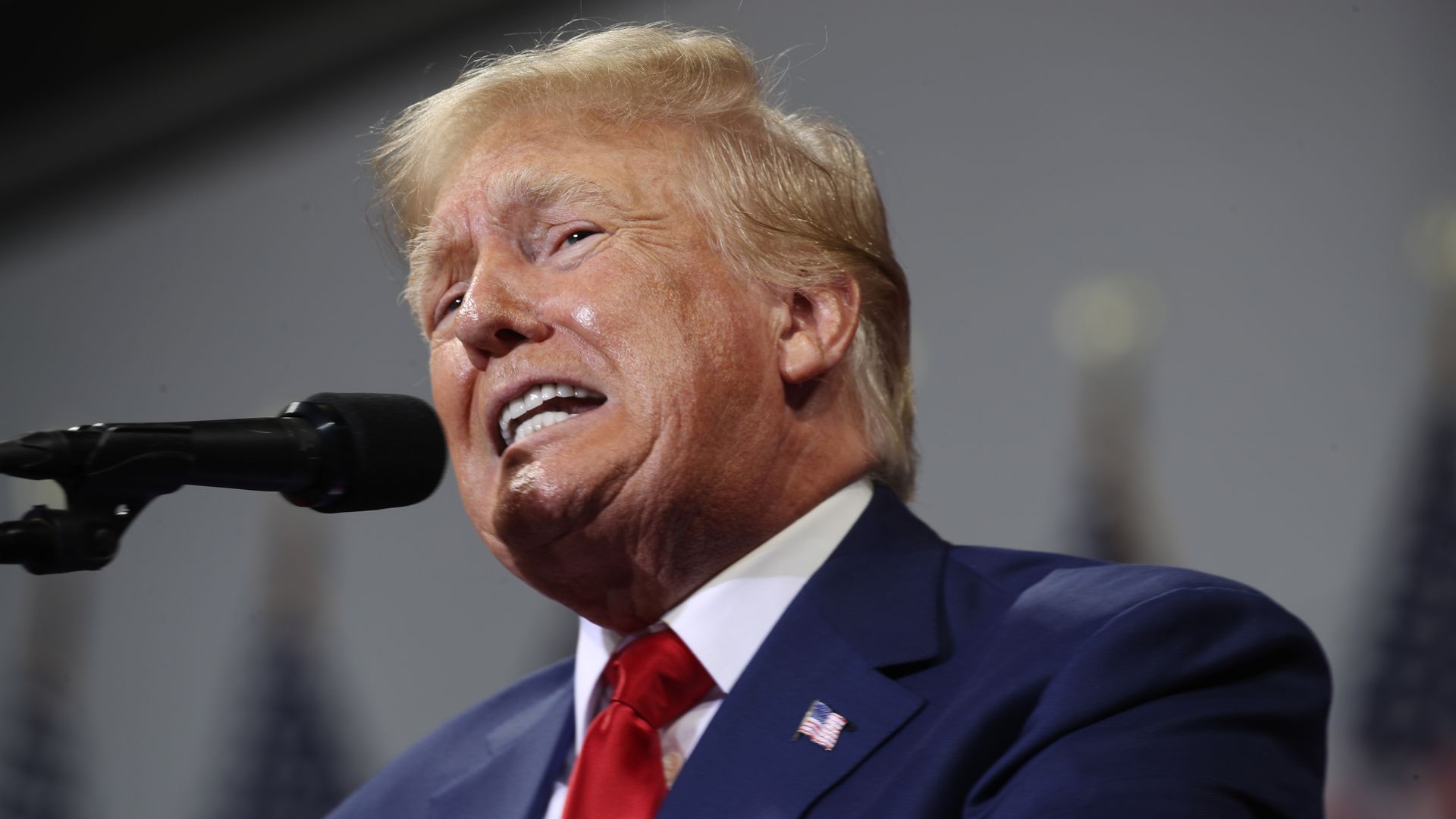 Former president Donald Trump speaks to supporters at a rally to support local candidates at the Mohegan Sun Arena on September 03, 2022 in Wilkes-Barre, Pennsylvania.