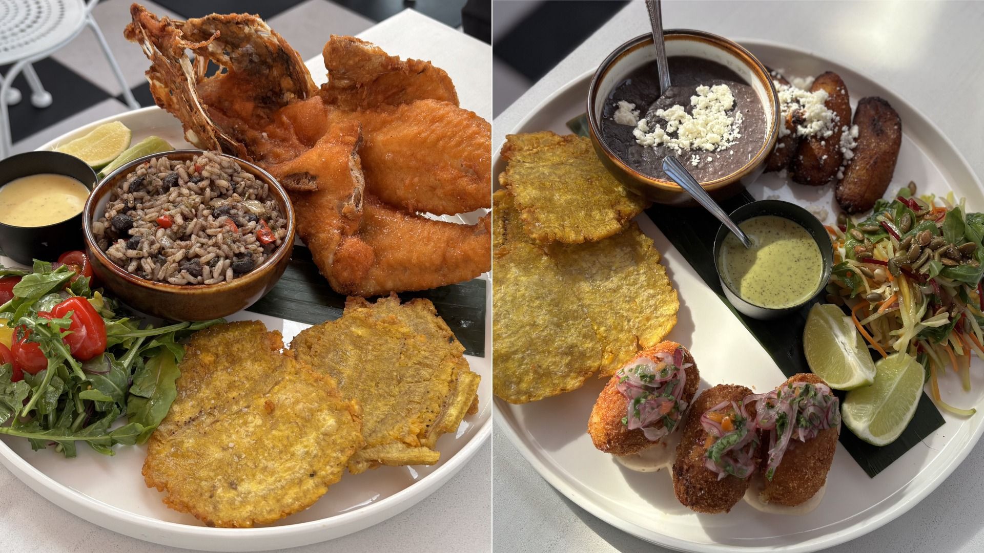 The fried fish plate and "fritanga" platter at Cubita.