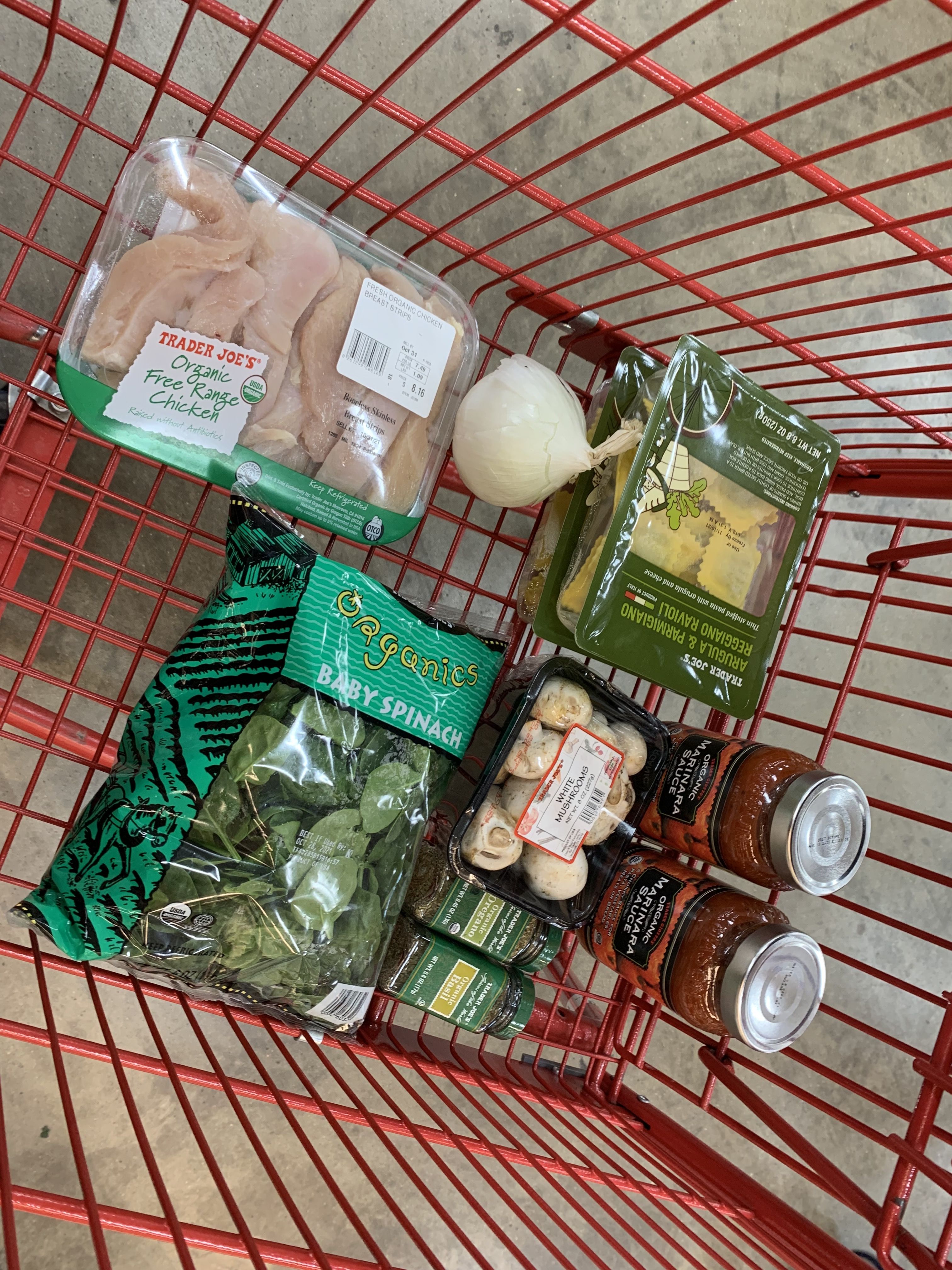 photo of ingredients in shopping cart