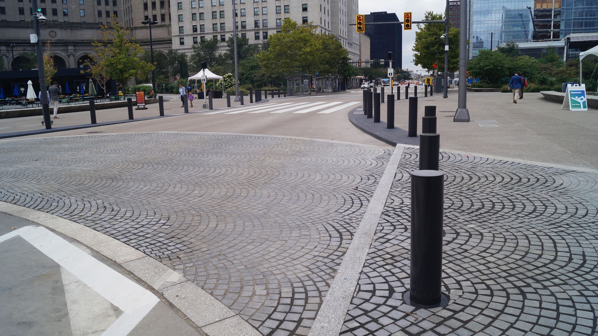 Bollards on Cleveland's Public Square