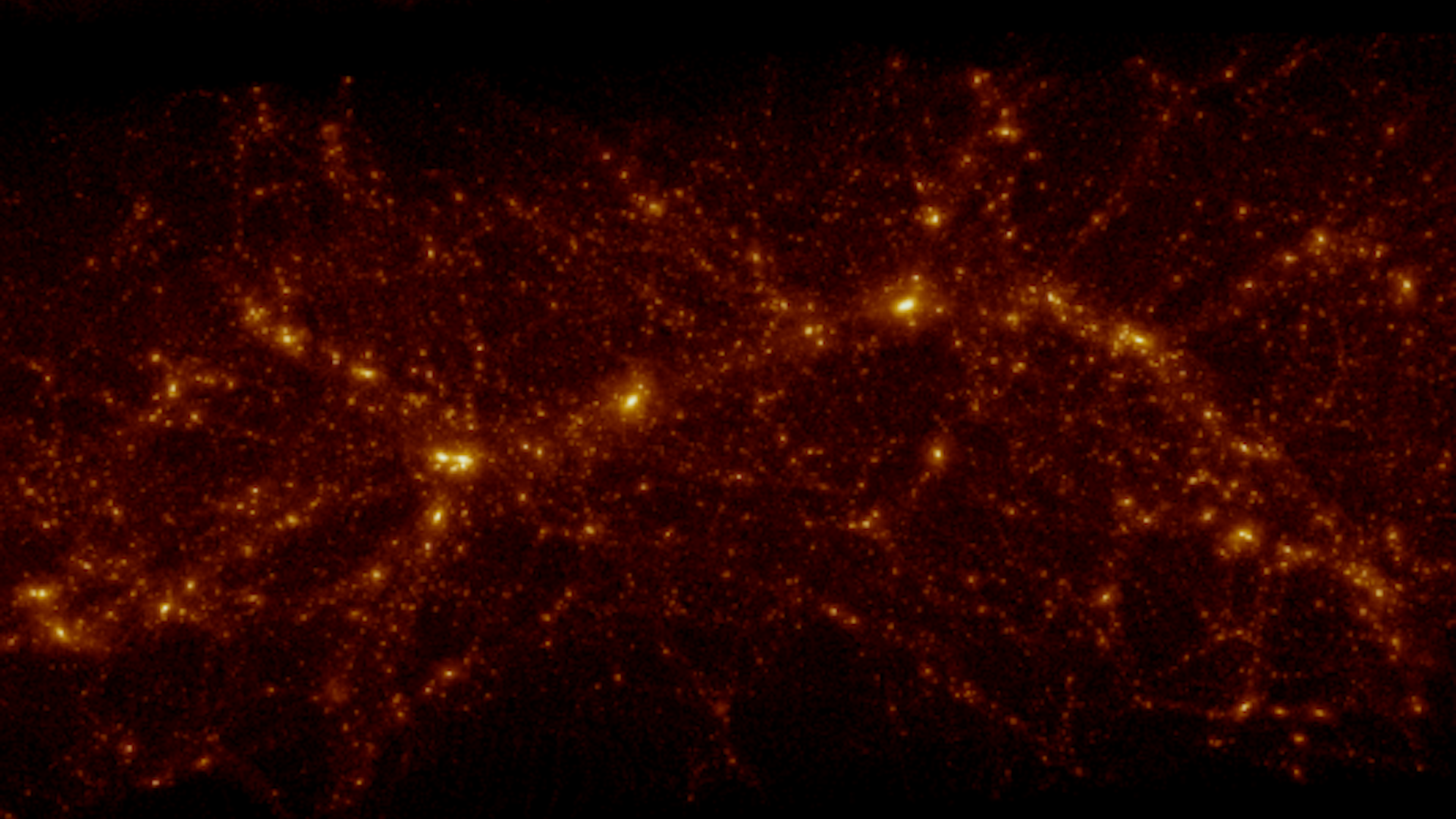 A simulation of the universe in red